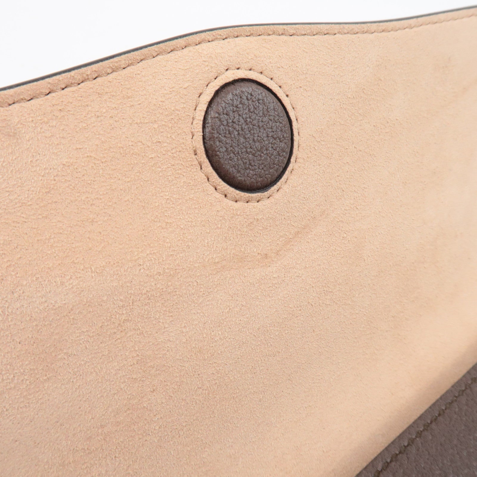GUCCI Sherry Totem Web Portfolio Leather Clutch Bag Brown 489619