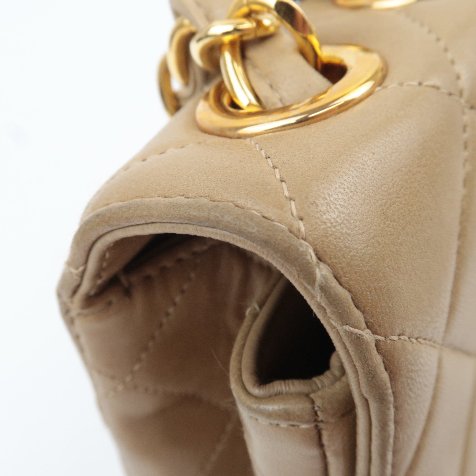 CHANEL Jumbo Matelasse 30 Lambskin Chain Shoulder Bag Beige