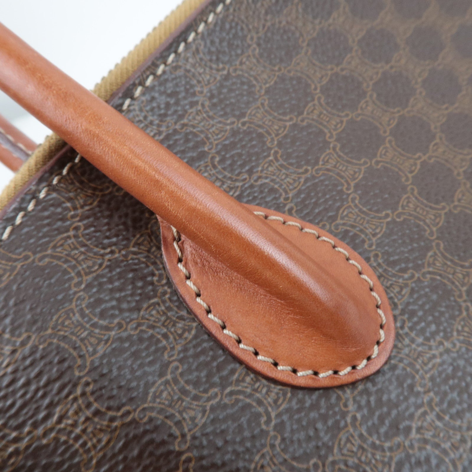 CELINE Macadam PVC Leather 2Way Handbag Brown