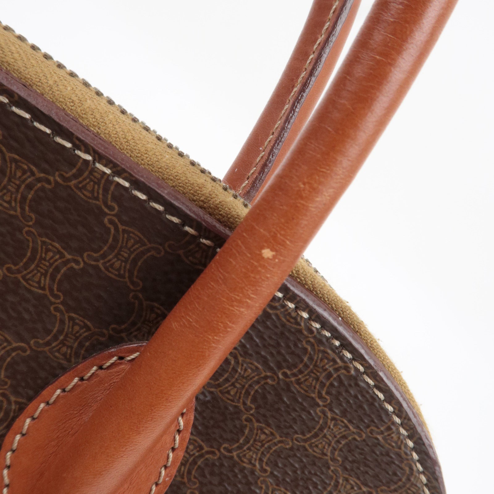 CELINE Macadam PVC Leather 2Way Handbag Brown