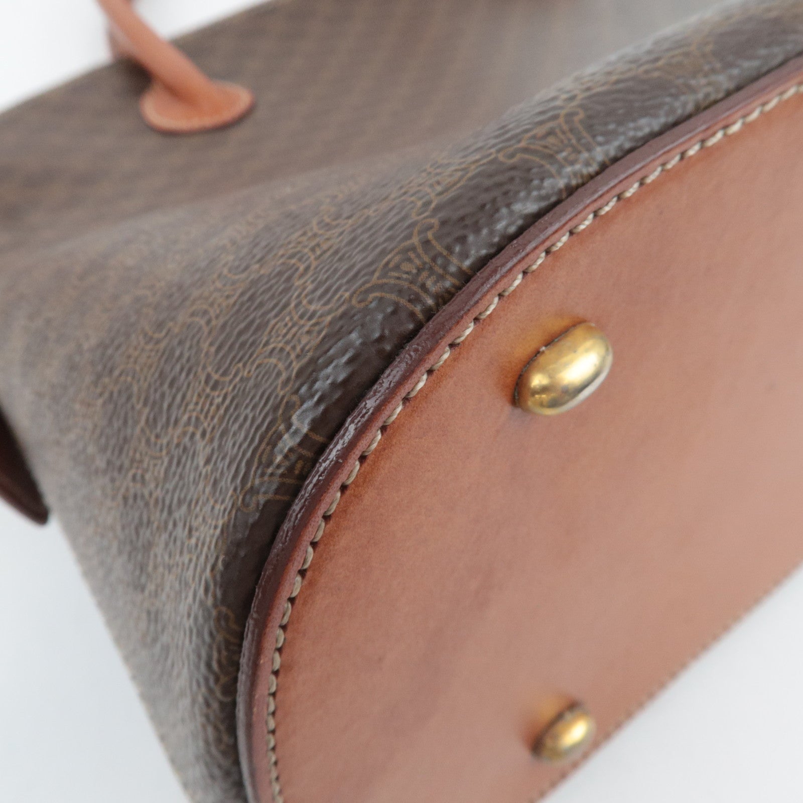 CELINE Macadam PVC Leather 2Way Handbag Brown