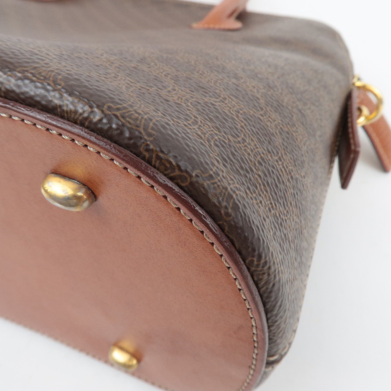 CELINE Macadam PVC Leather 2Way Handbag Brown