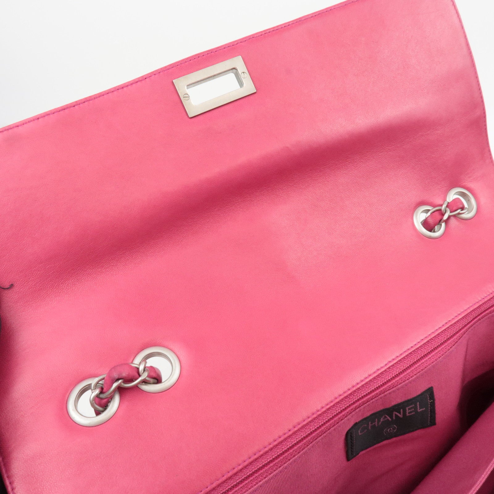 CHANEL 2.55 Chocolate Bar Lambskin Chain Shoulder Bag Pink