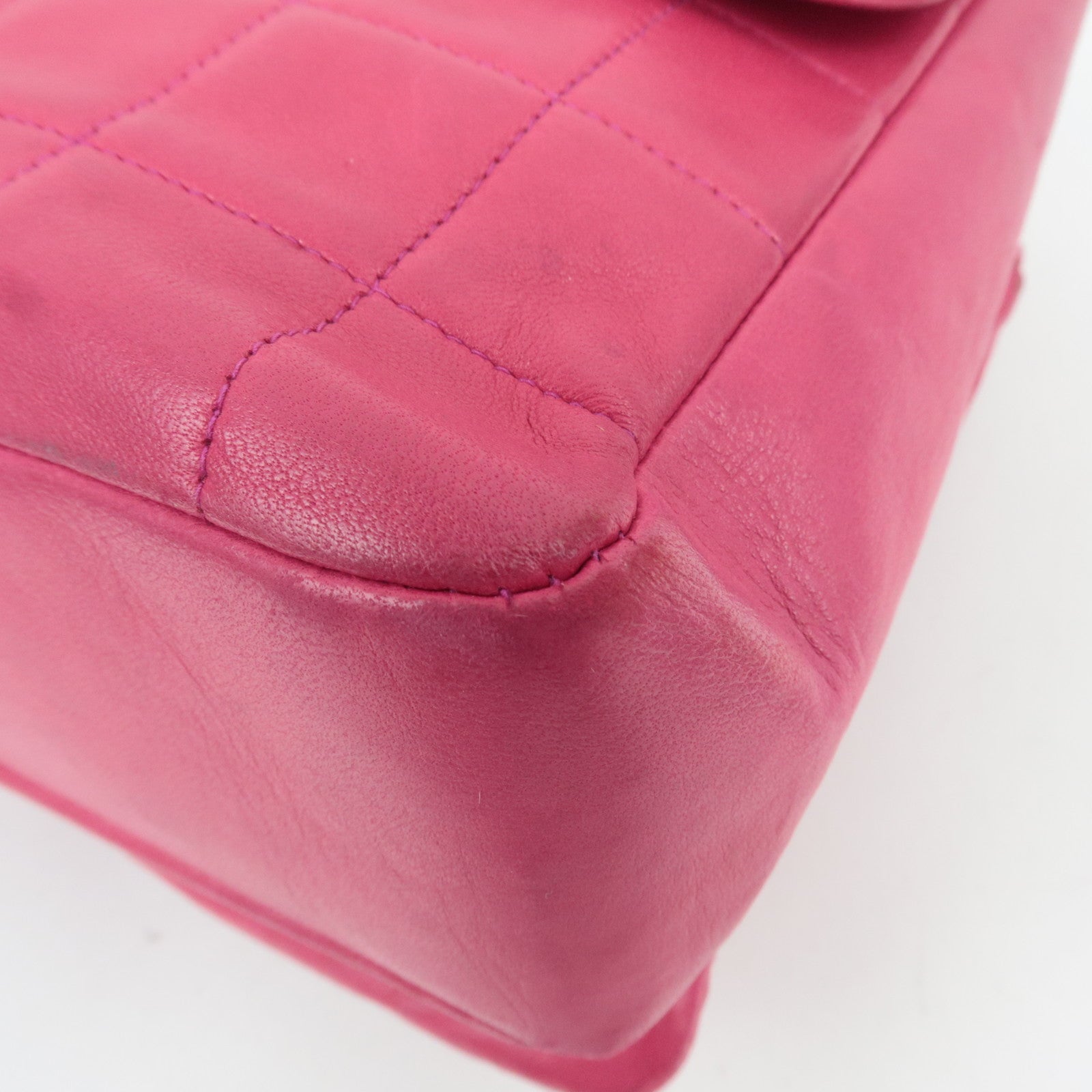 CHANEL 2.55 Chocolate Bar Lambskin Chain Shoulder Bag Pink