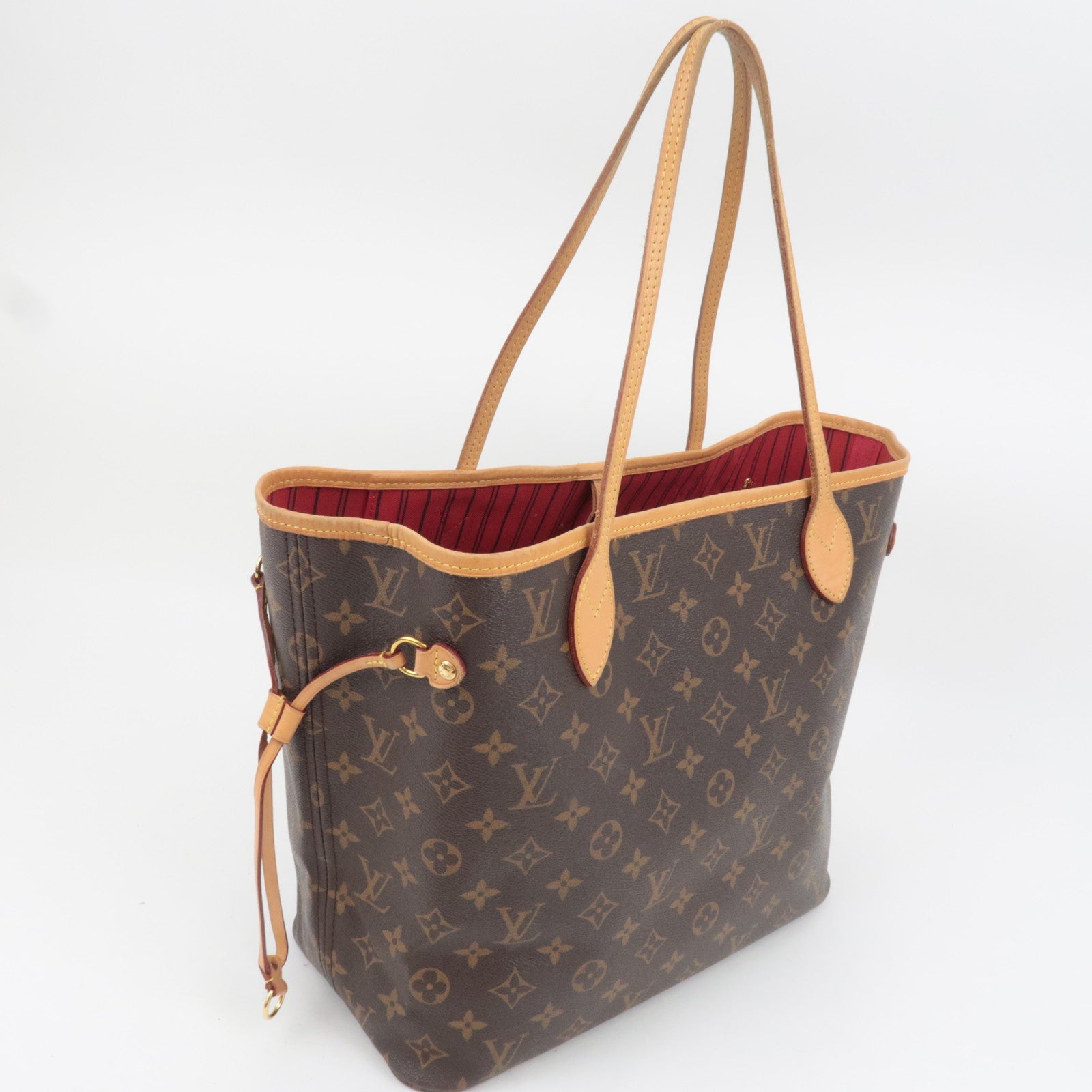 Louis Vuitton Monogram Neverfull MM Tote Bag Cerise M41177