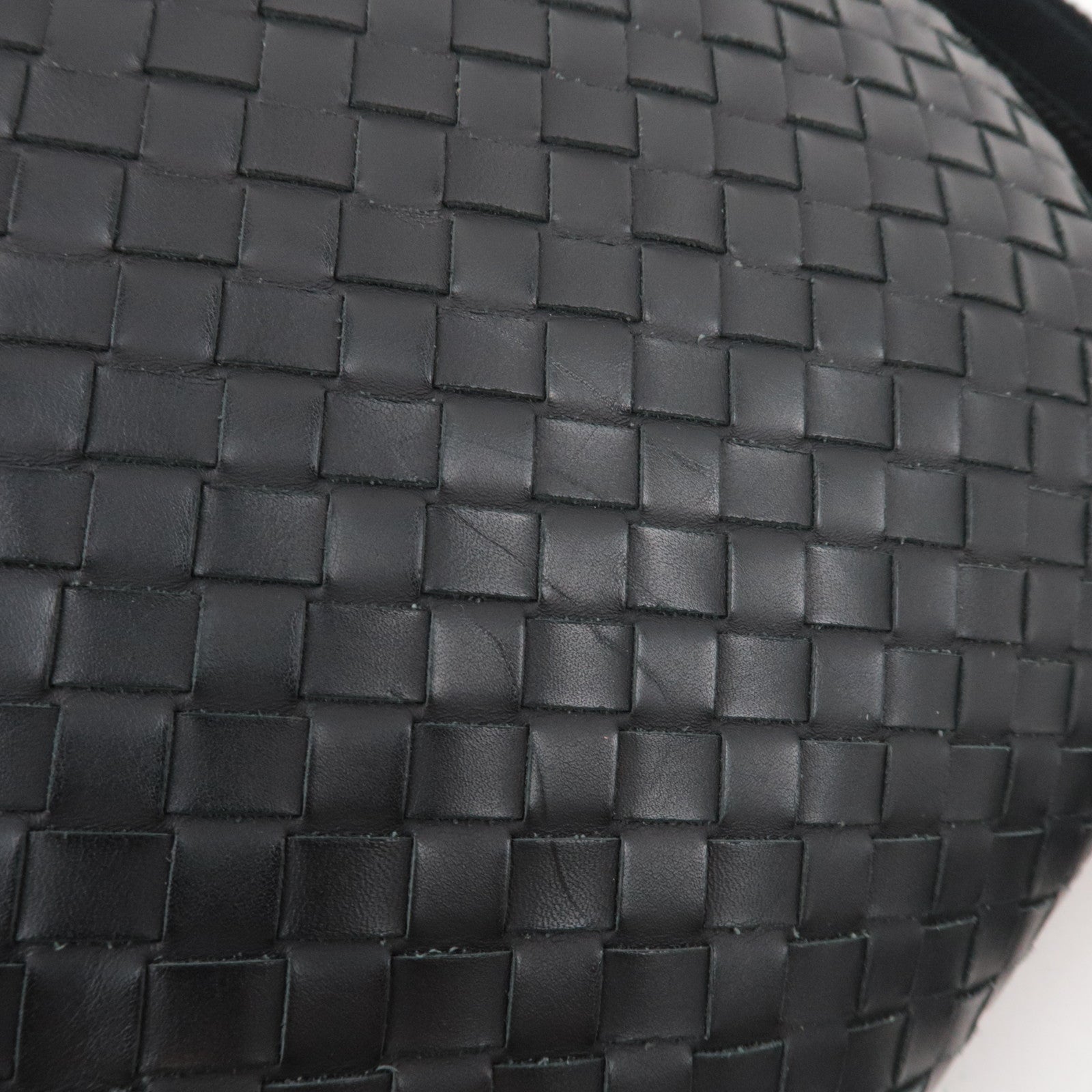 BOTTEGA VENETA Intrecciato Leather Shoulder Bag Black 161623