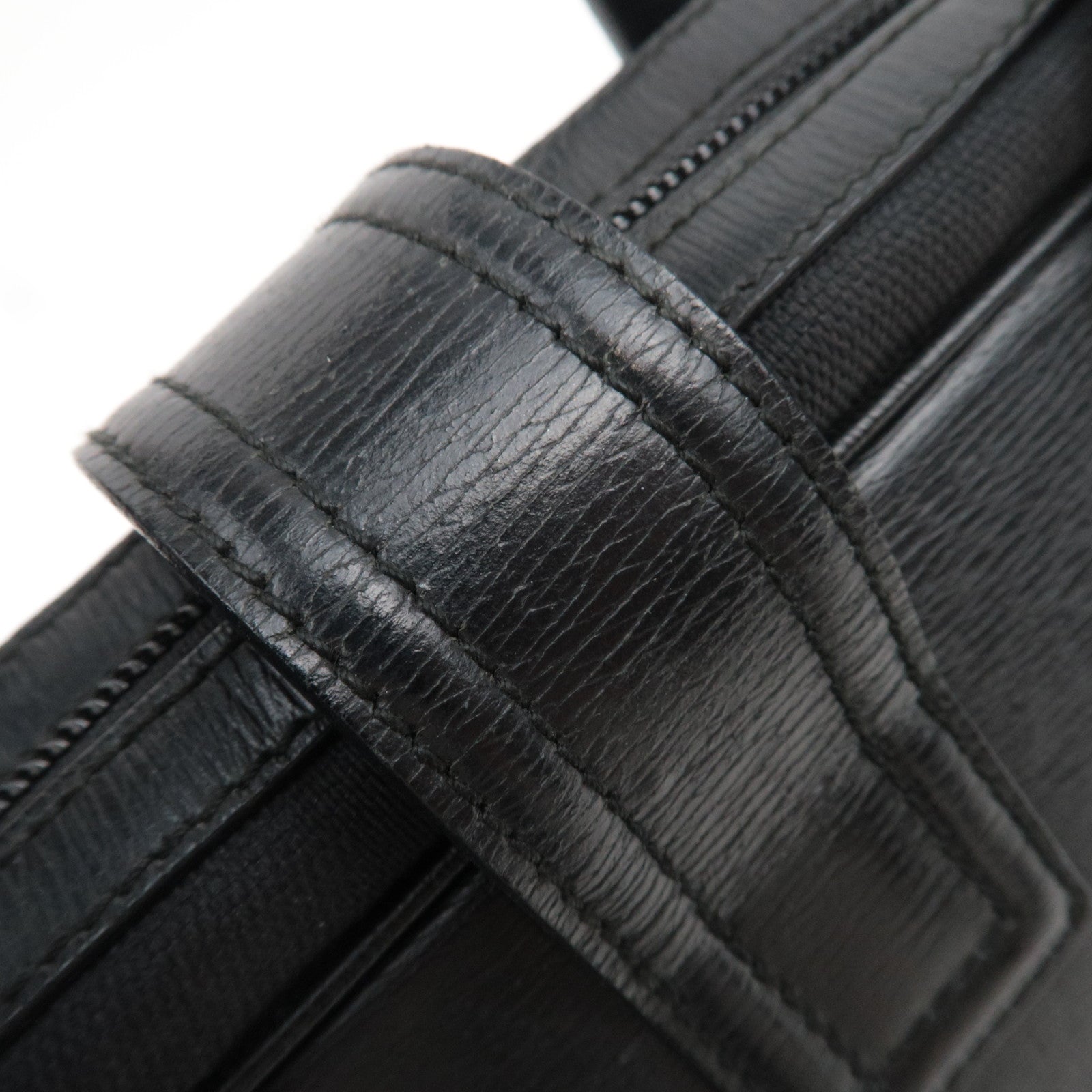 GUCCI G Logo Clasp Canvas Leather Handbag Black 001.5155