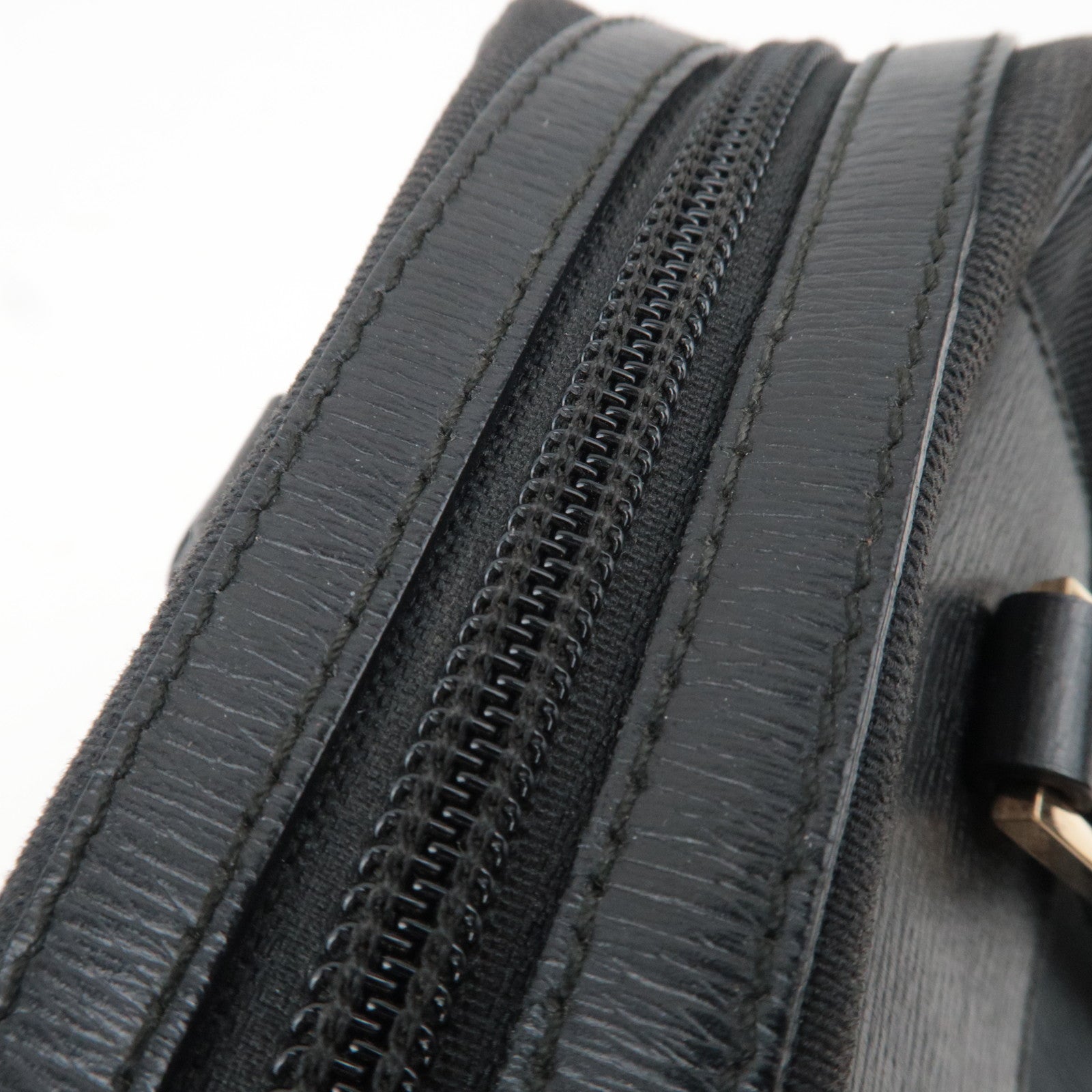 GUCCI G Logo Clasp Canvas Leather Handbag Black 001.5155