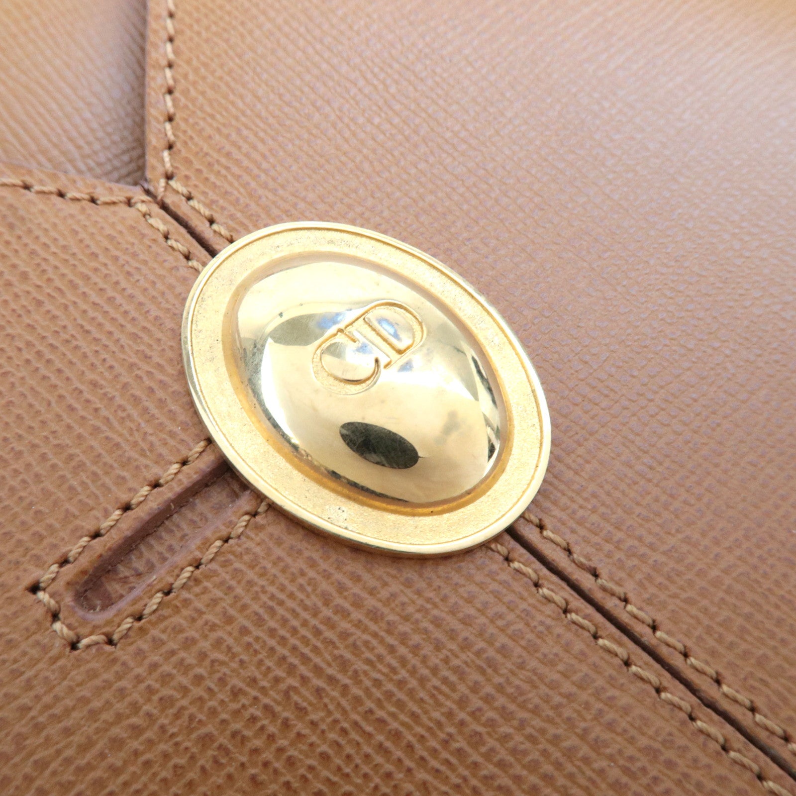 Christian Dior Oval Logo Leather Shoulder Bag