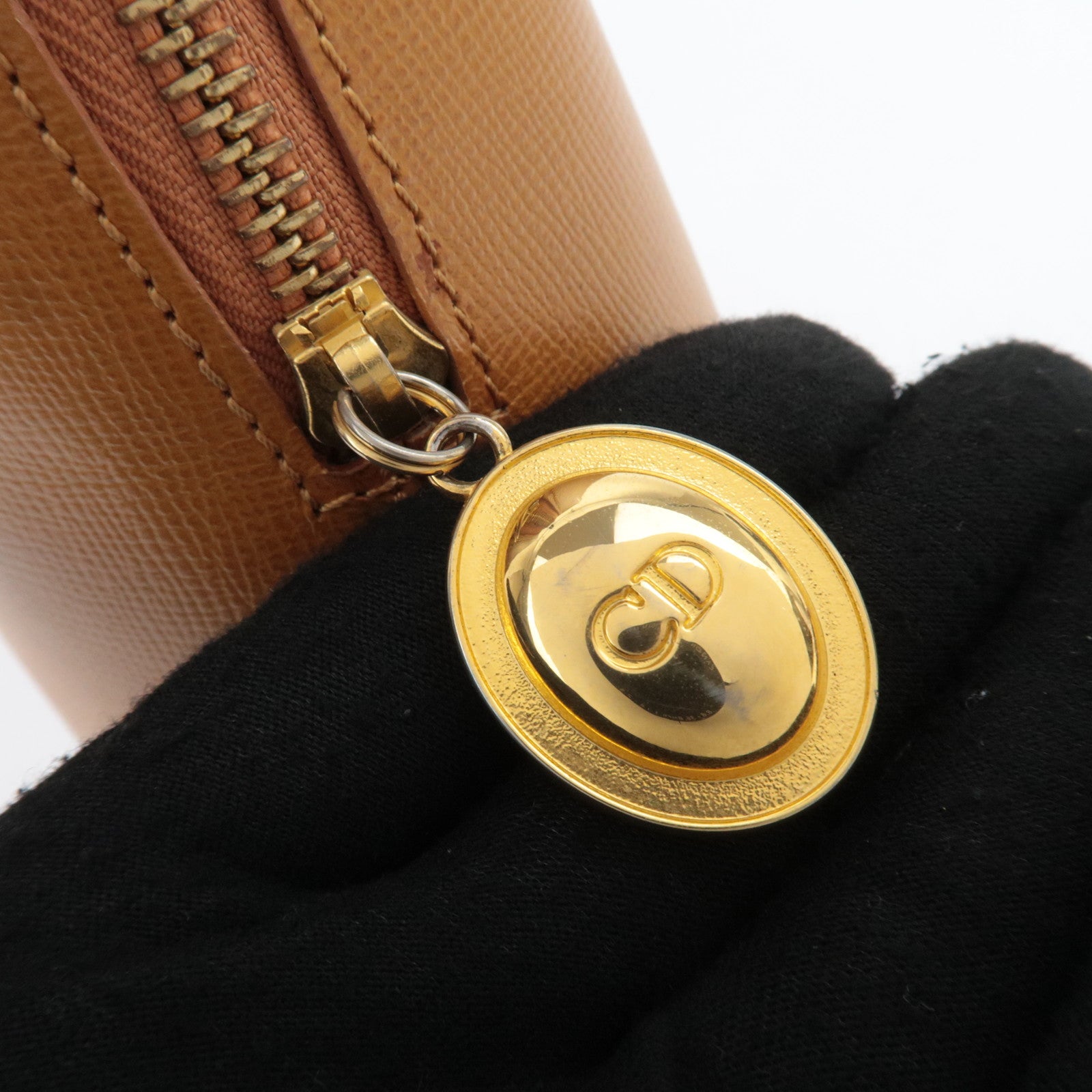Christian Dior Oval Logo Leather Shoulder Bag