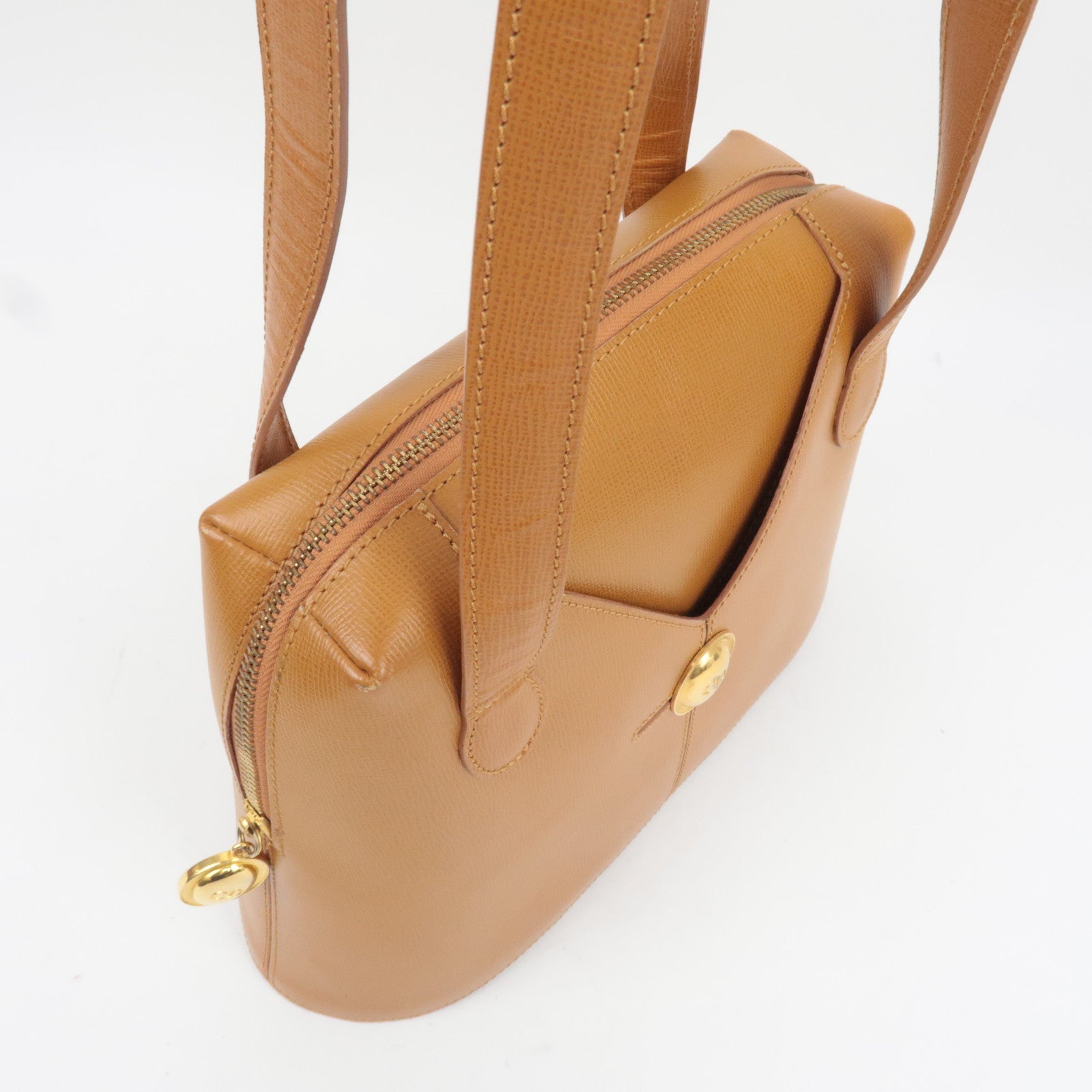 Christian Dior Oval Logo Leather Shoulder Bag