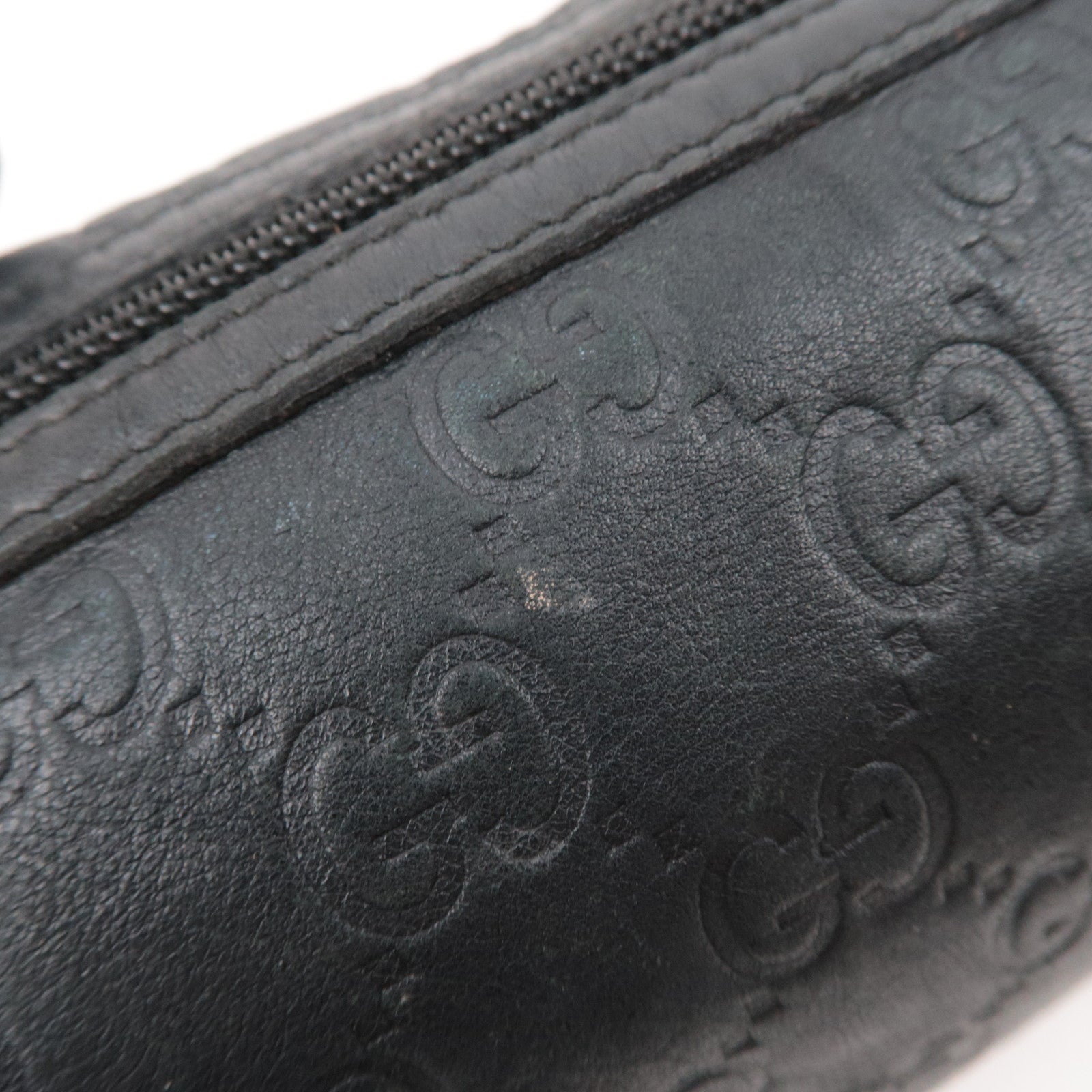 GUCCI Guccissima Leather Cosmetic Pouch Black 29595