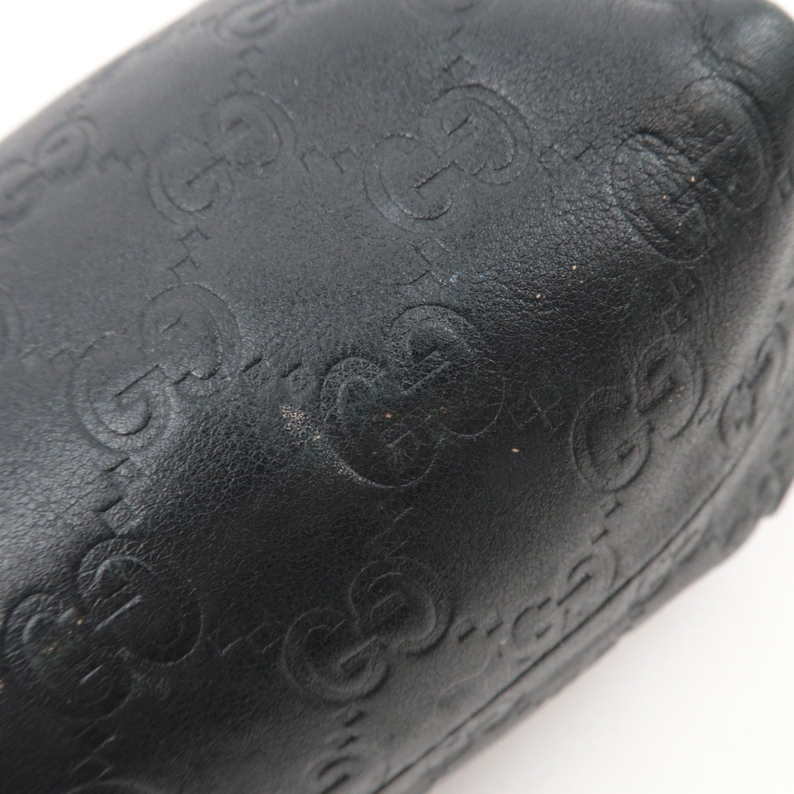 GUCCI Guccissima Leather Cosmetic Pouch Black 29595