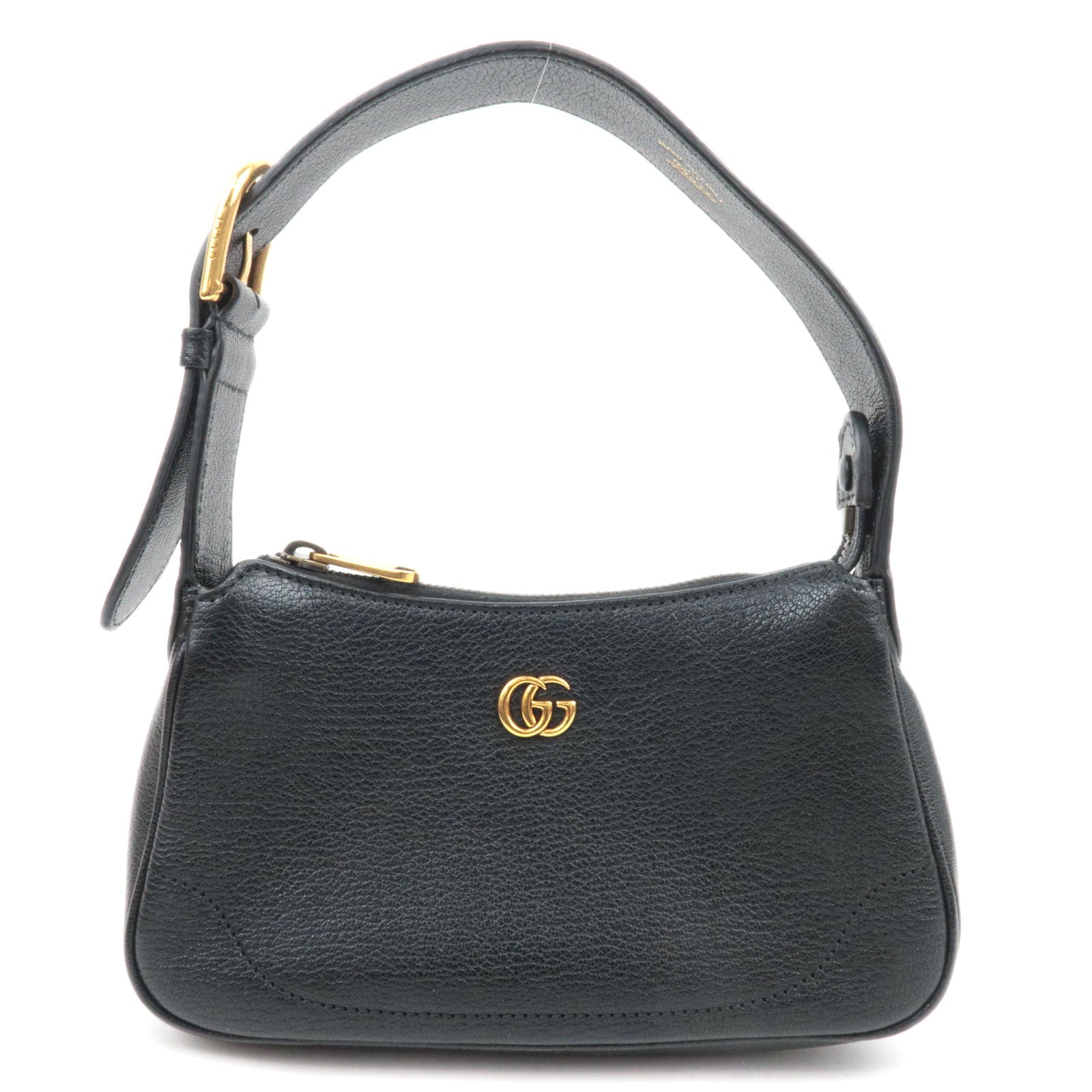 GUCCI GG Marmont Aphrodite Leather Mini Shoulder Bag Black 73907687939