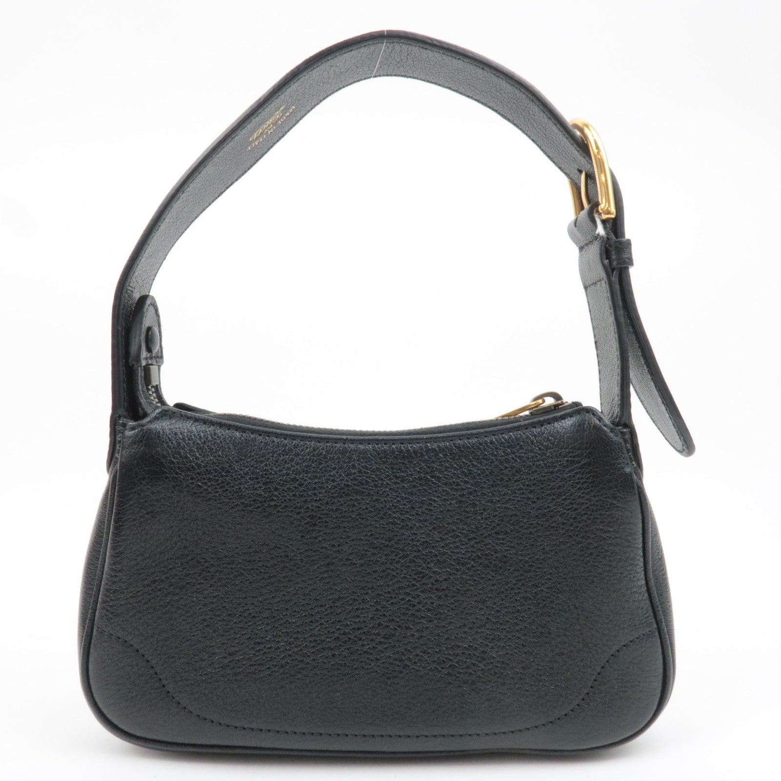 GUCCI GG Marmont Aphrodite Leather Mini Shoulder Bag Black 739076