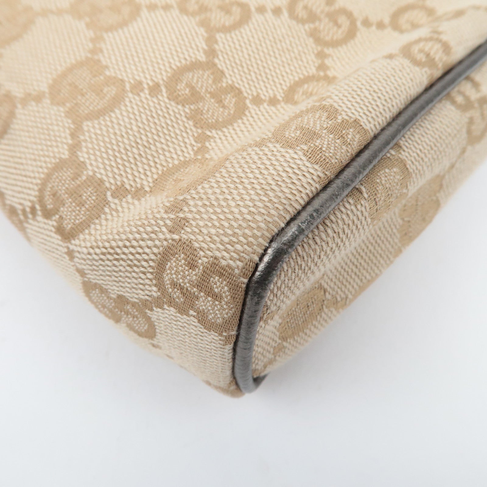 GUCCI Abby GG Canvas Small Shoulder Bag Beige Silver 145750