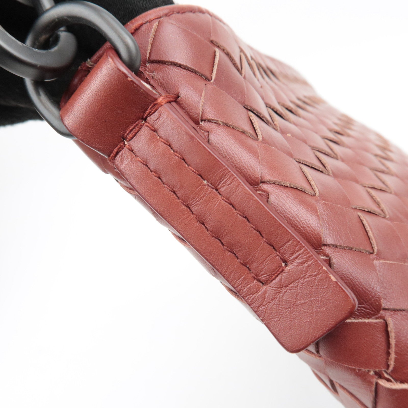 BOTTEGA VENETA Intrecciato Leather Shoulder Bag Brown