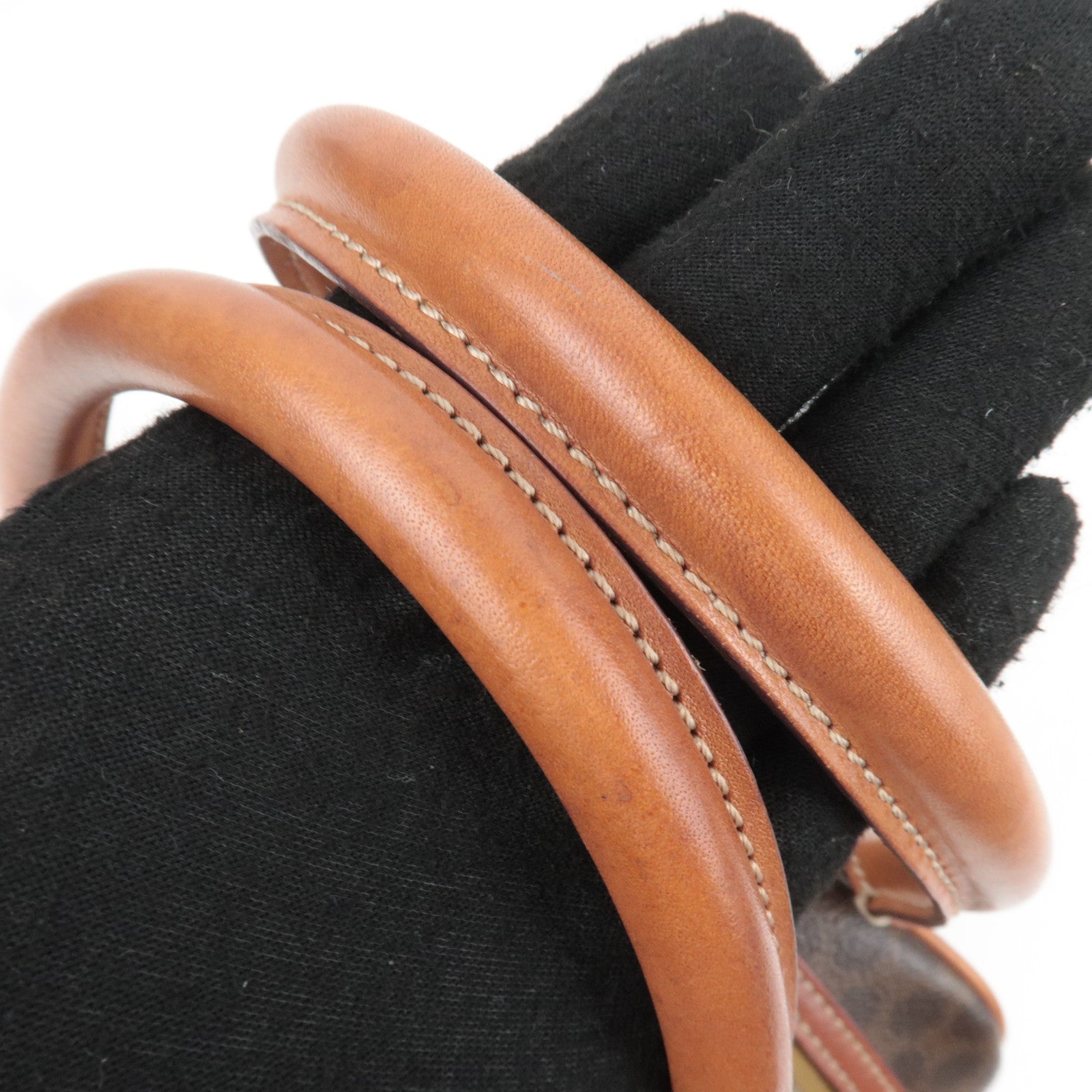 CELINE Macadam PVC Leather Handbag Brown