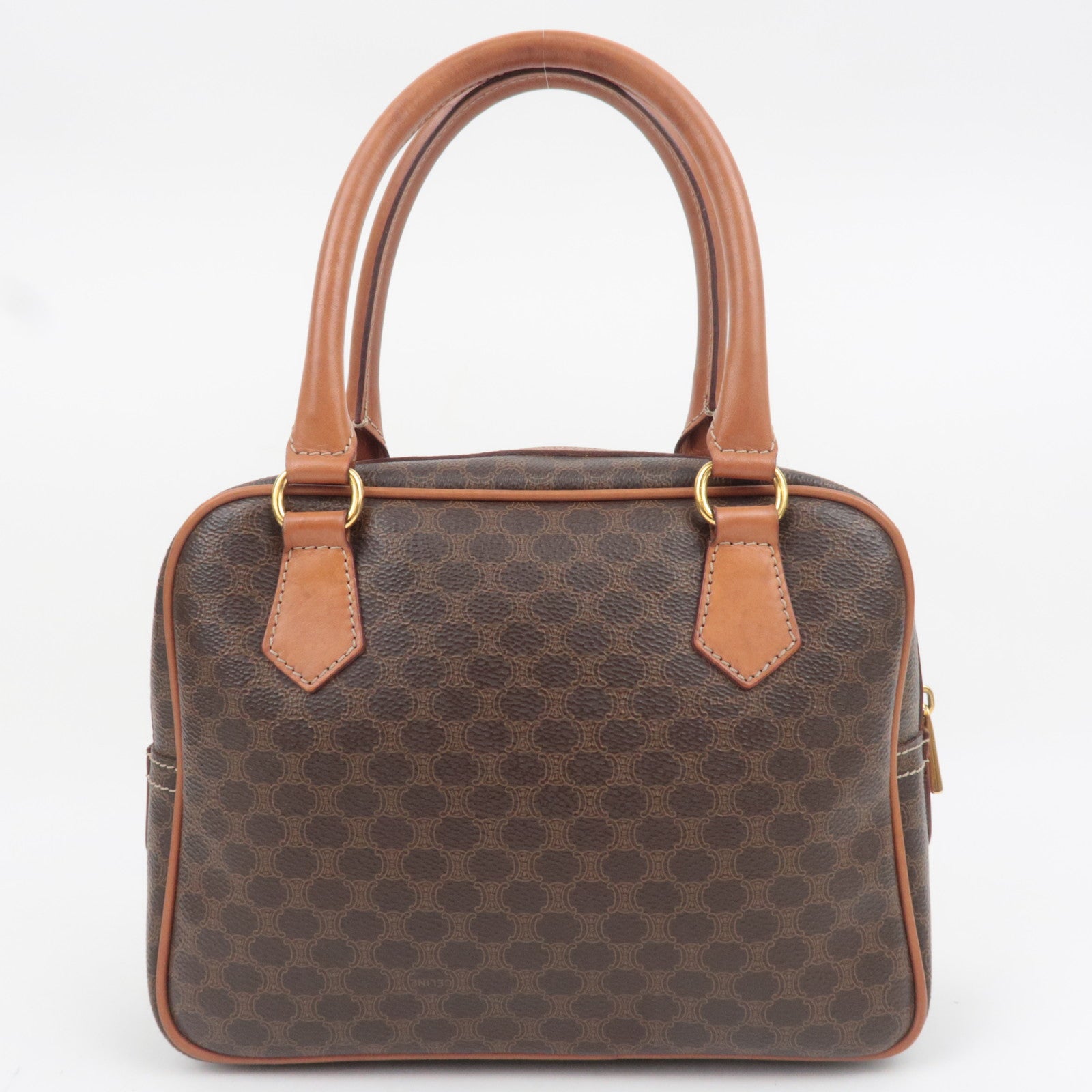 CELINE Macadam PVC Leather Handbag Brown