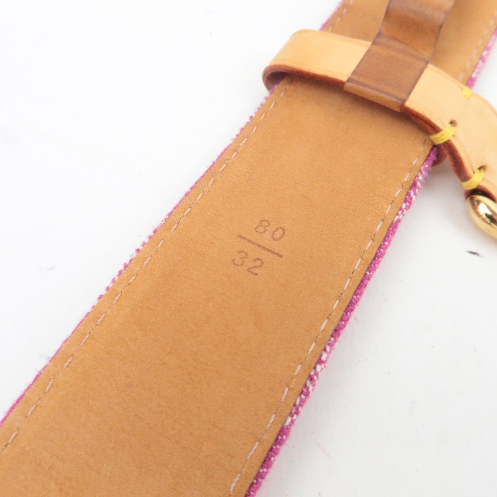 Louis Vuitton Monogram Denim Ceinture 80/32 Belt Fuchsia M6925