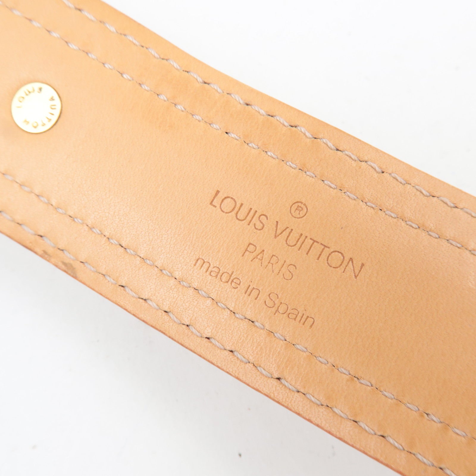 Louis Vuitton Echarpe Leather Belt 85/34 Ivory Brown CA1027