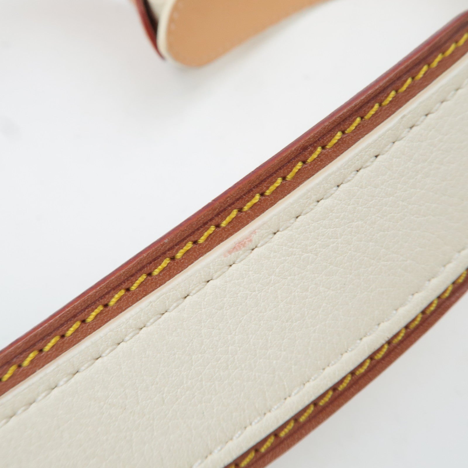 Louis Vuitton Echarpe Leather Belt 85/34 Ivory Brown CA1027