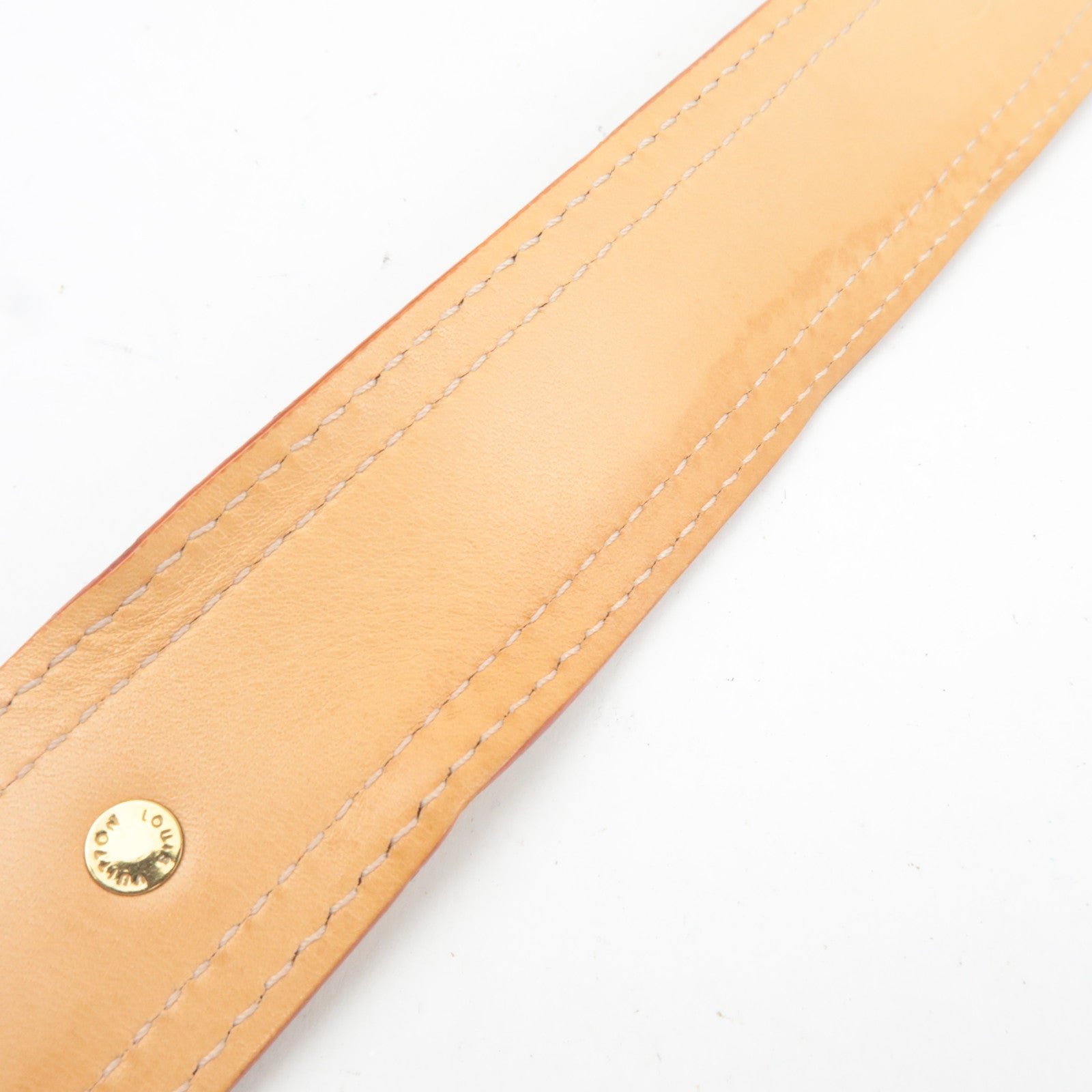 Louis Vuitton Echarpe Leather Belt 85/34 Ivory Brown CA1027