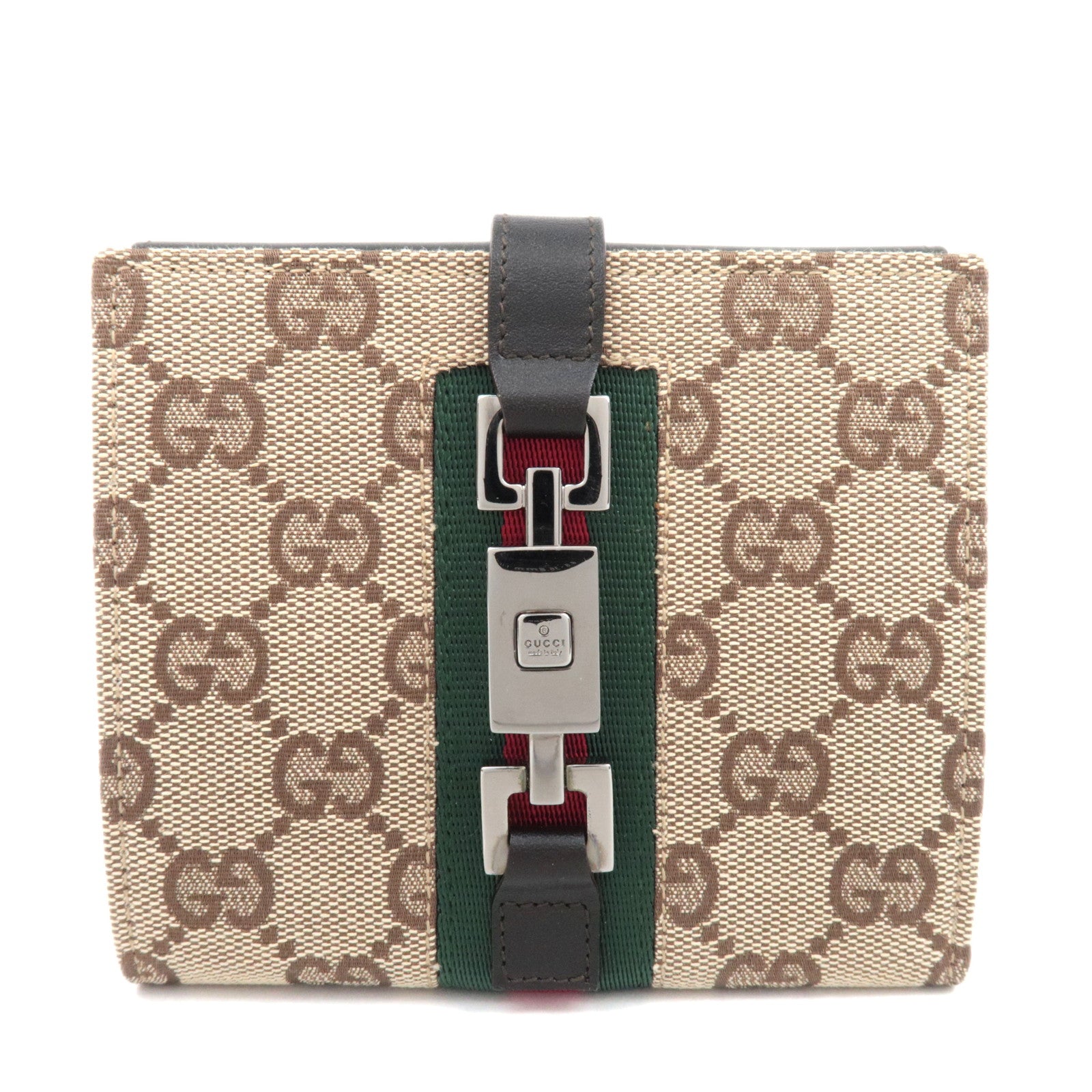 GUCCI Jackie Sherry GG Canvas Wallet Beige Brown 0547487965