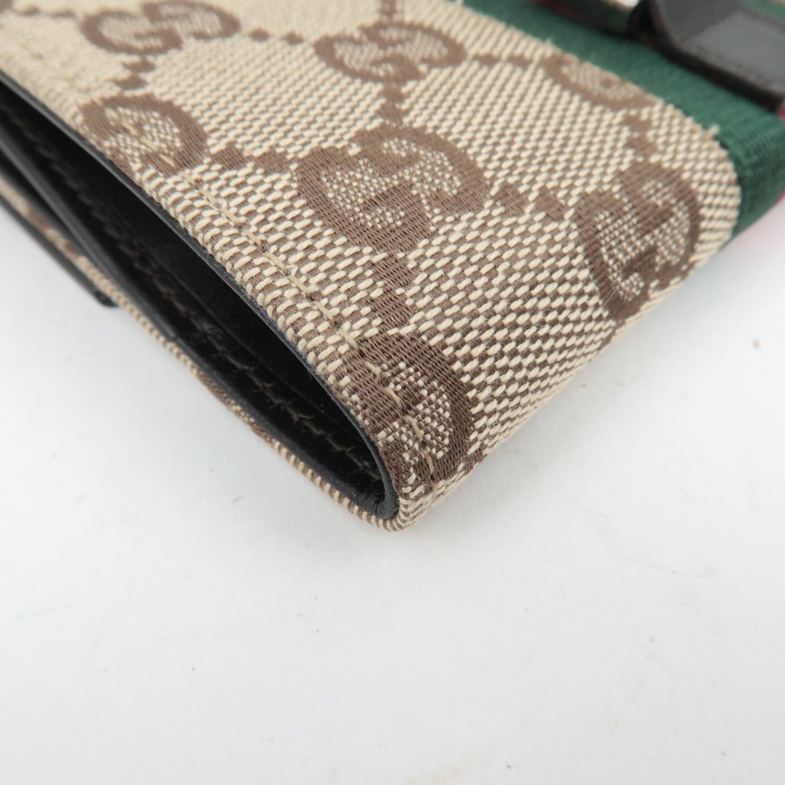 GUCCI Jackie Sherry GG Canvas Wallet Beige Brown 05474