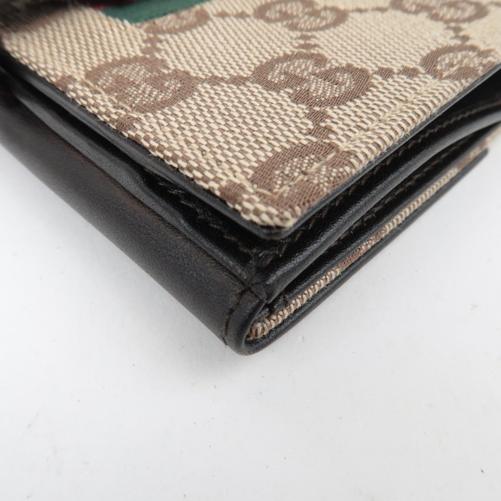 GUCCI Jackie Sherry GG Canvas Wallet Beige Brown 05474