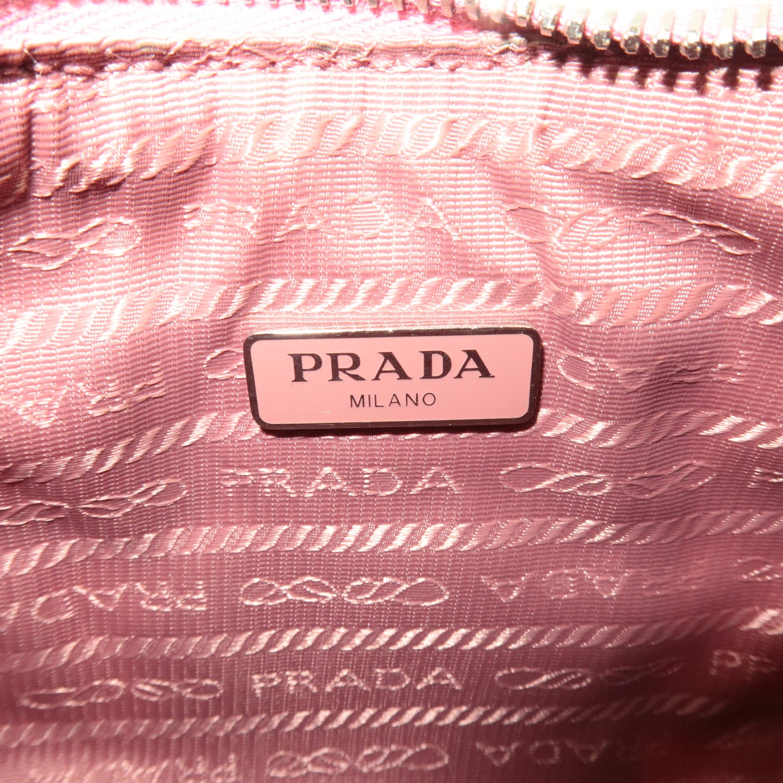 PRADA Gathered Nylon Leather Shoulder Bag Pink 1NE204