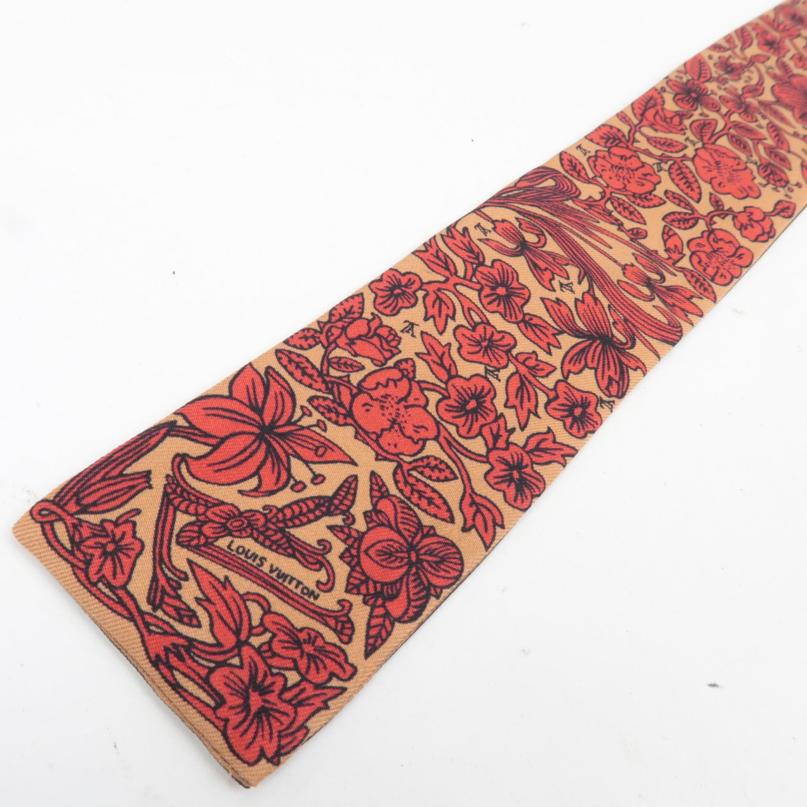Louis Vuitton Bandeau BB Je De Louis Twilly Scarf 100% Silk Red M70856