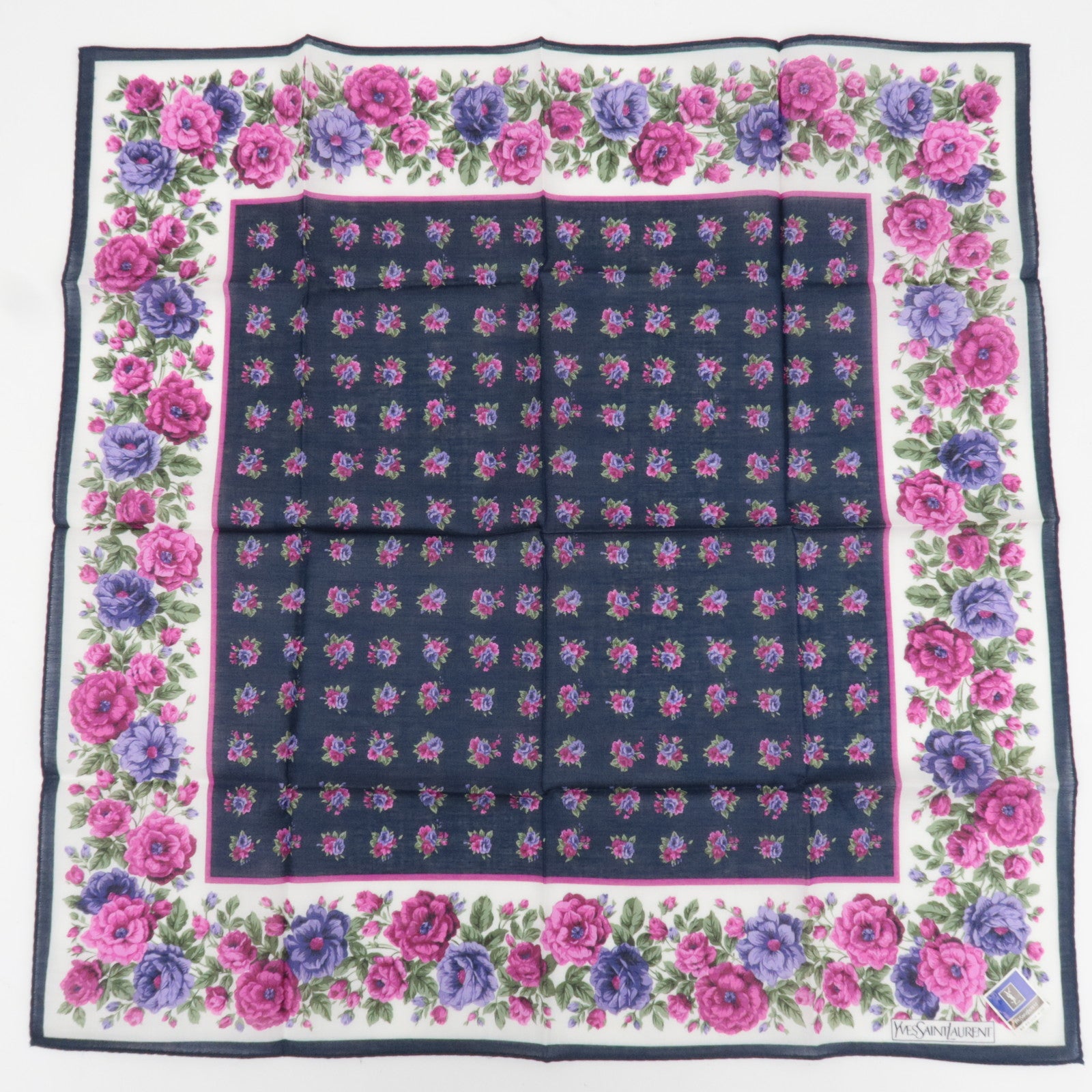 Yves Saint Laurent Set of 5 Handkerchiefs 100% Cotton