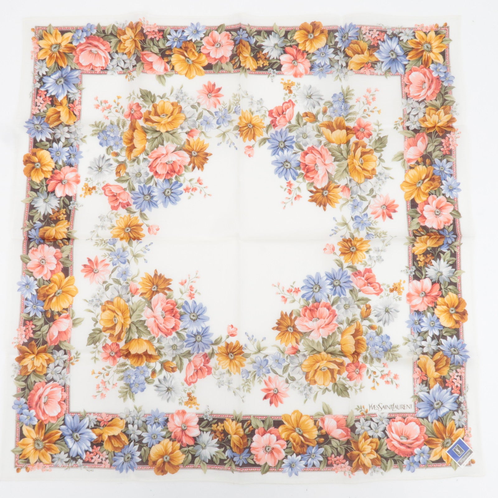 Yves Saint Laurent Set of 5 Handkerchiefs 100% Cotton