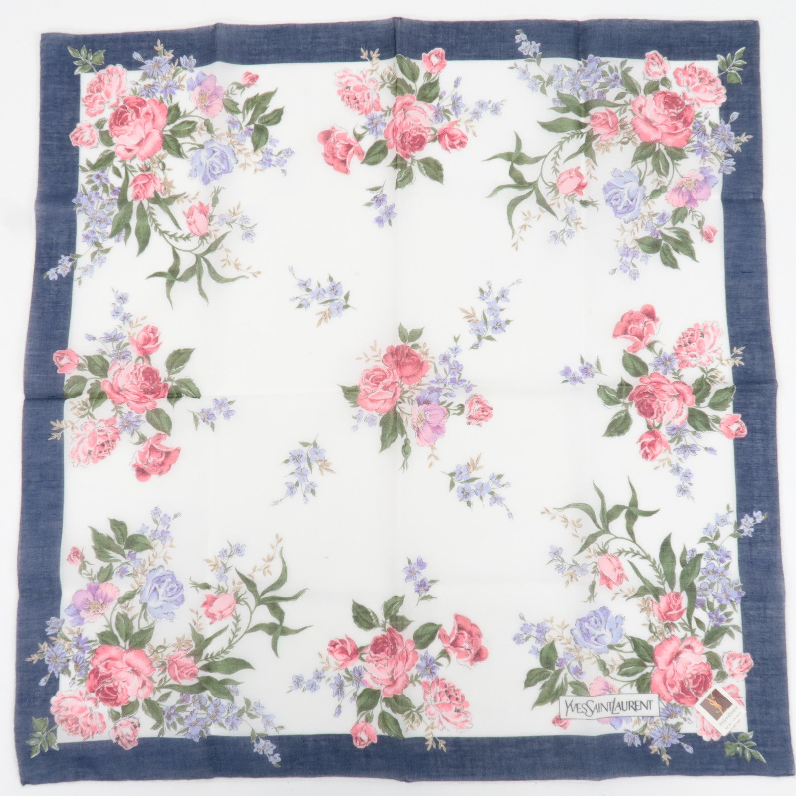 Yves Saint Laurent Set of 5 Handkerchiefs 100% Cotton