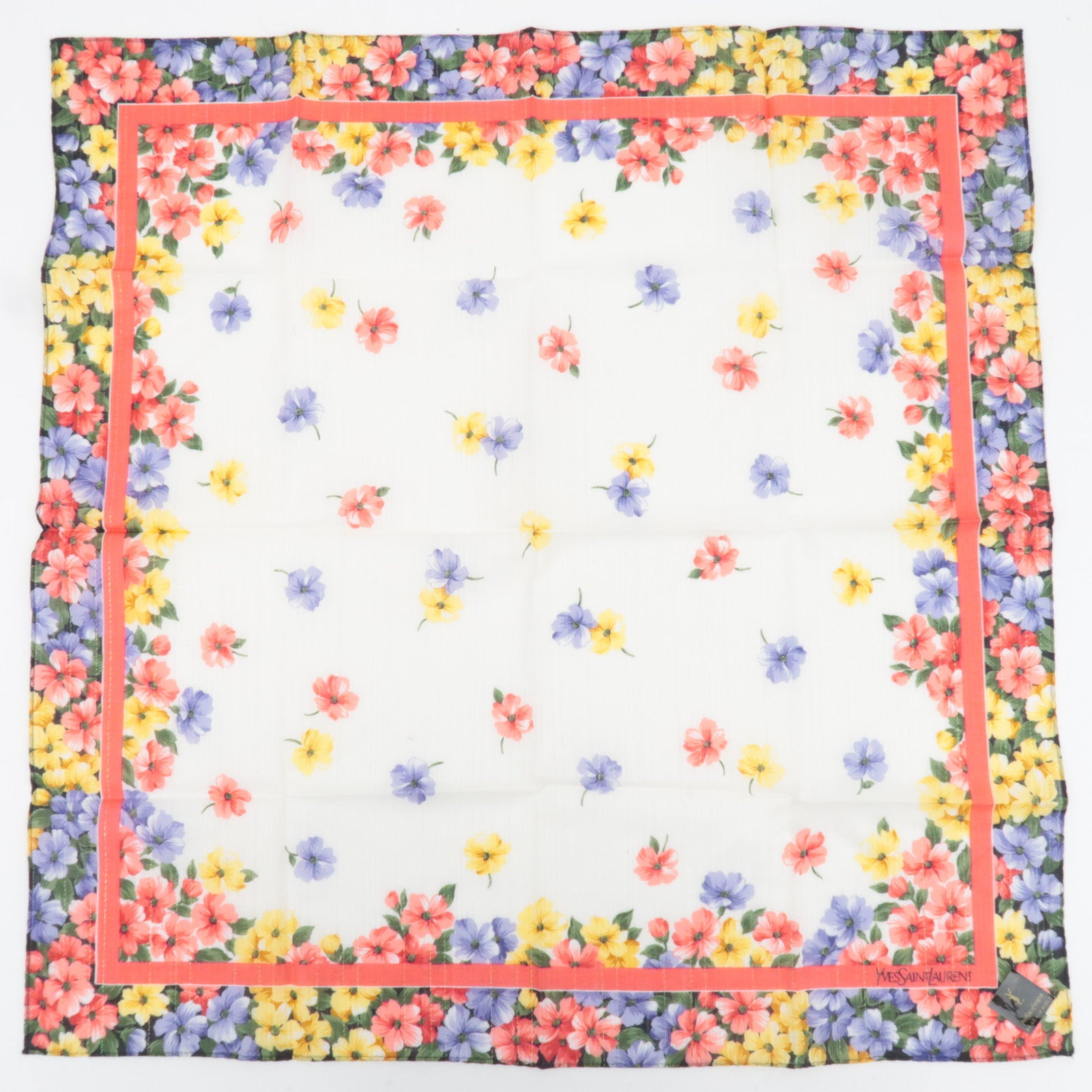 Yves Saint Laurent Set of 5 Handkerchiefs 100% Cotton