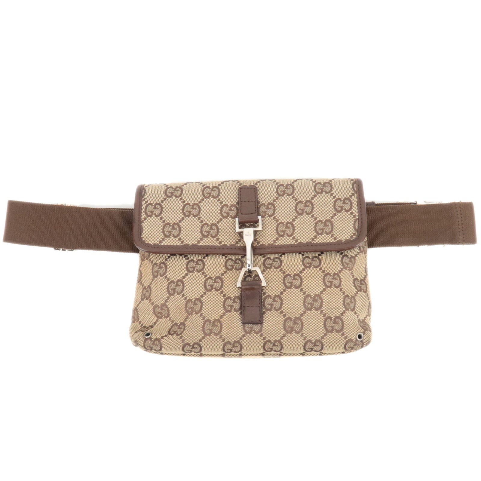 GUCCI GG Canvas Waist Bag Body Bag Beige Brown 9254387972