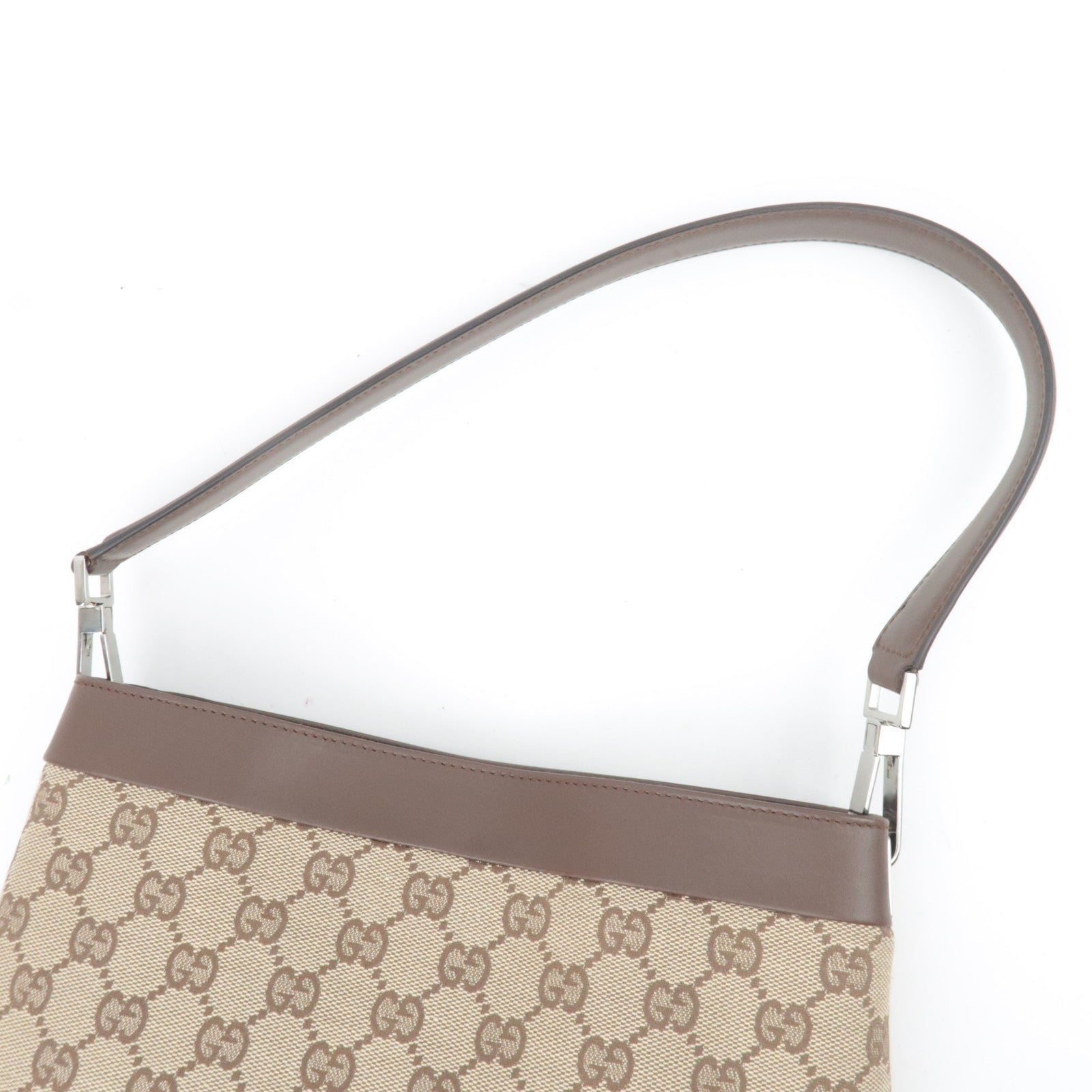 GUCCI GG Canvas Shoulder Bag Beige Brown 33900
