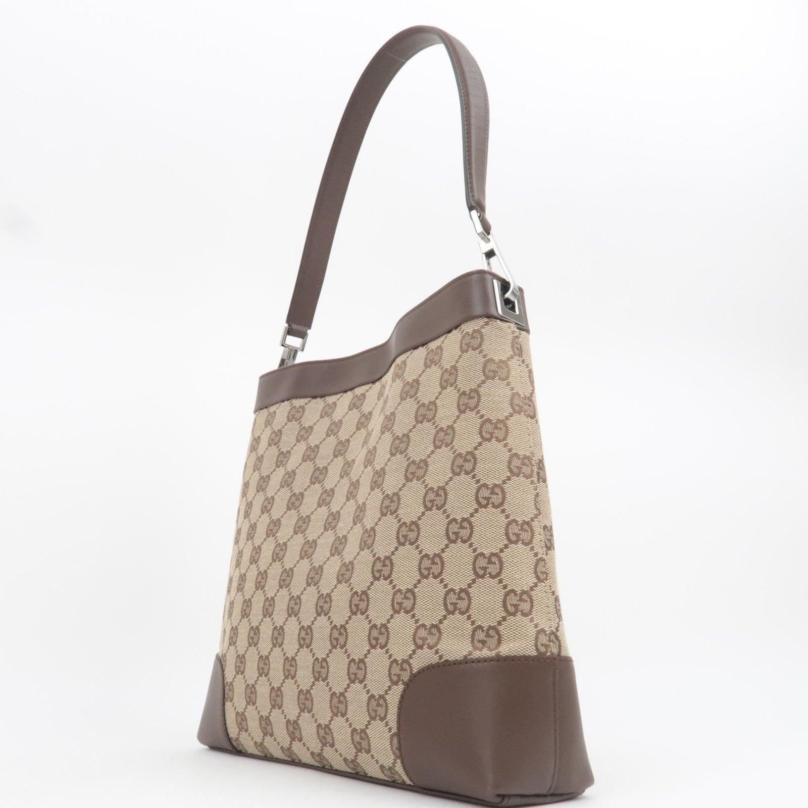 GUCCI GG Canvas Shoulder Bag Beige Brown 33900