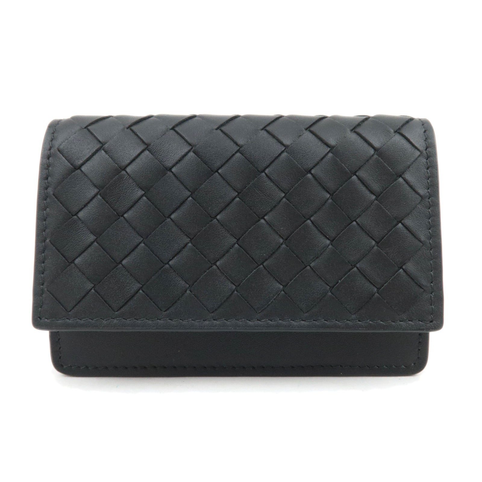 BOTTEGA VENETA Intrecciato Leather Card Case Black87986