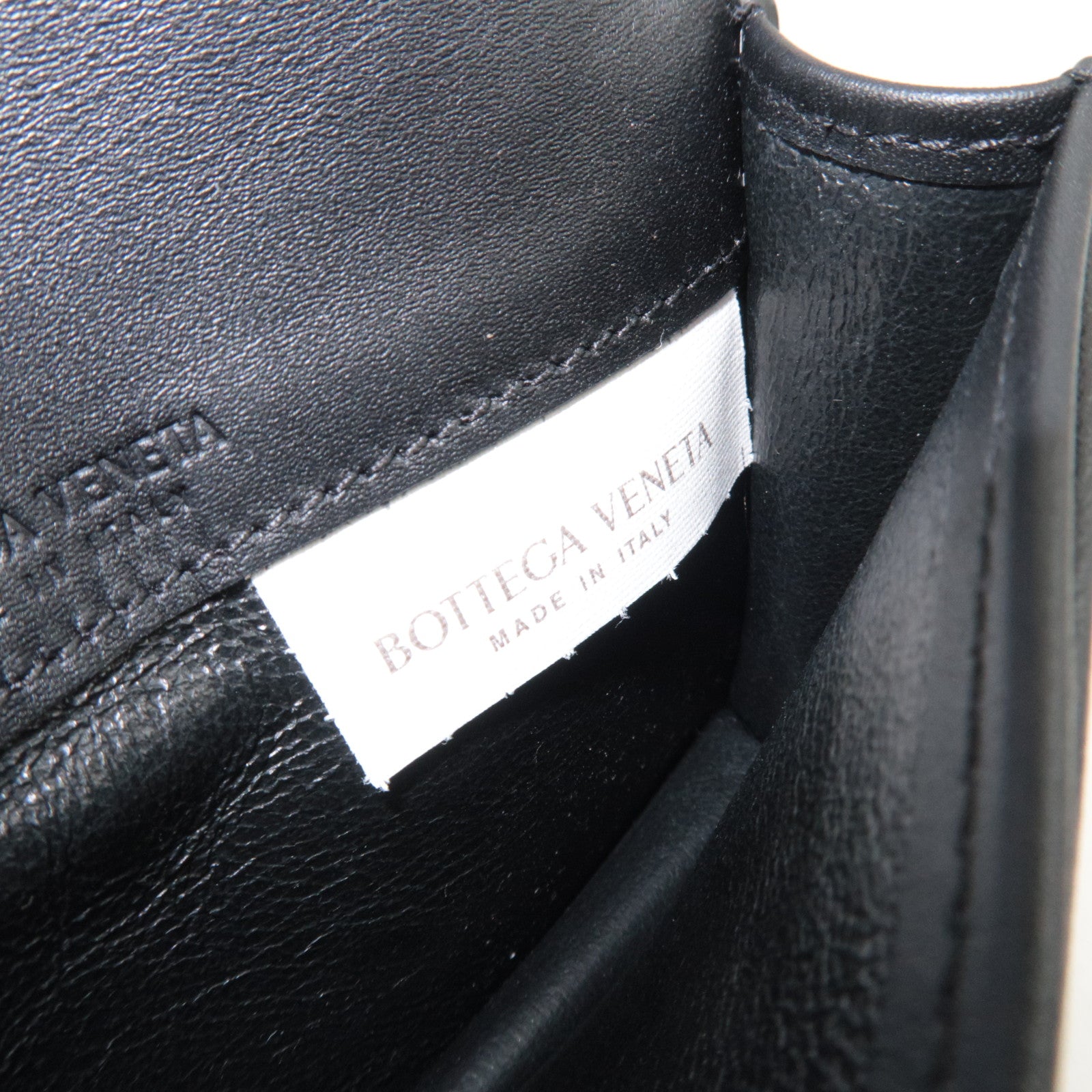 BOTTEGA VENETA Intrecciato Leather Card Case Black