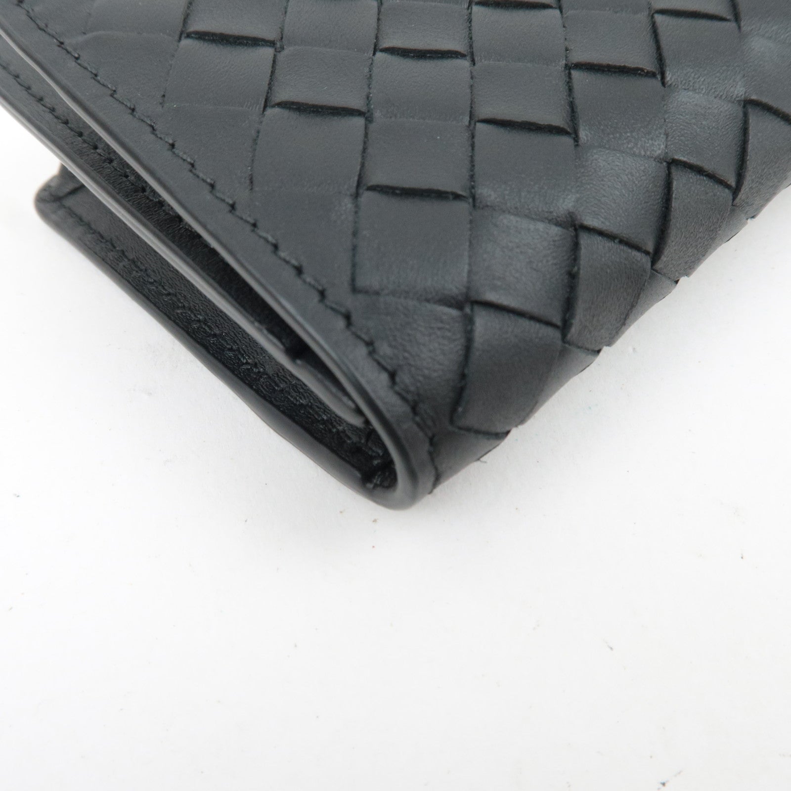 BOTTEGA VENETA Intrecciato Leather Card Case Black