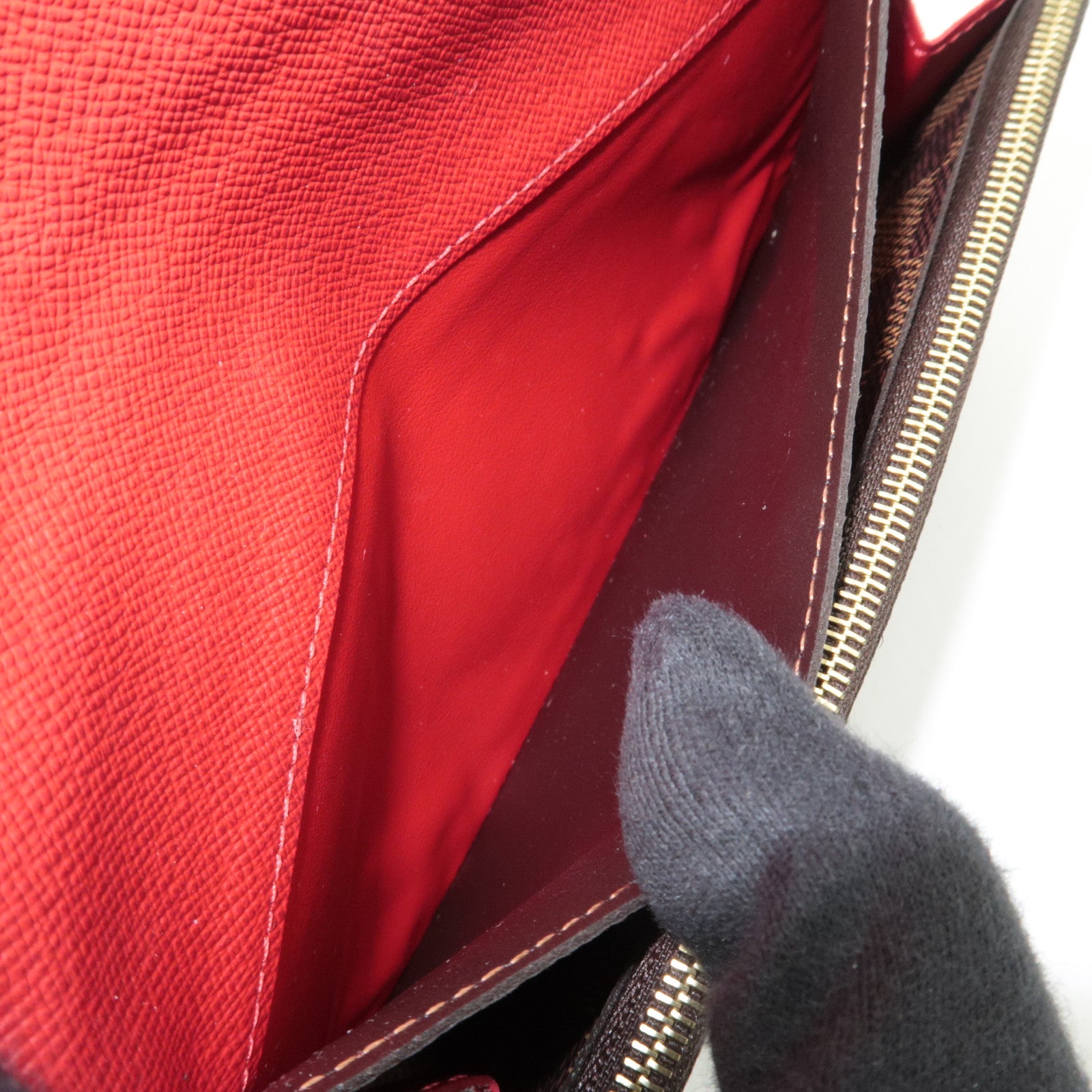 Louis Vuitton Damier Portefeuille Emilie Long Wallet Rouge N63544