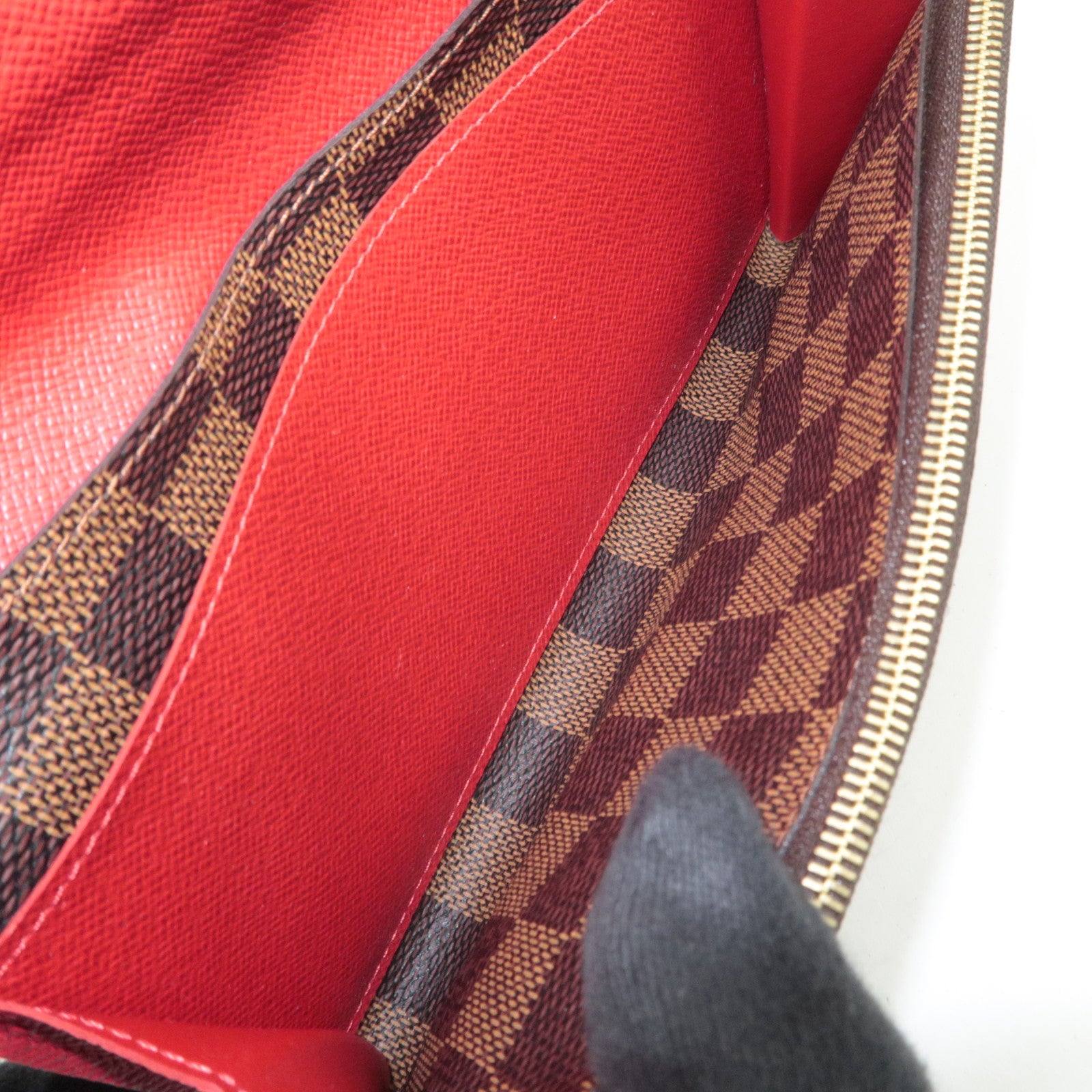 Louis Vuitton Damier Portefeuille Emilie Long Wallet Rouge N63544