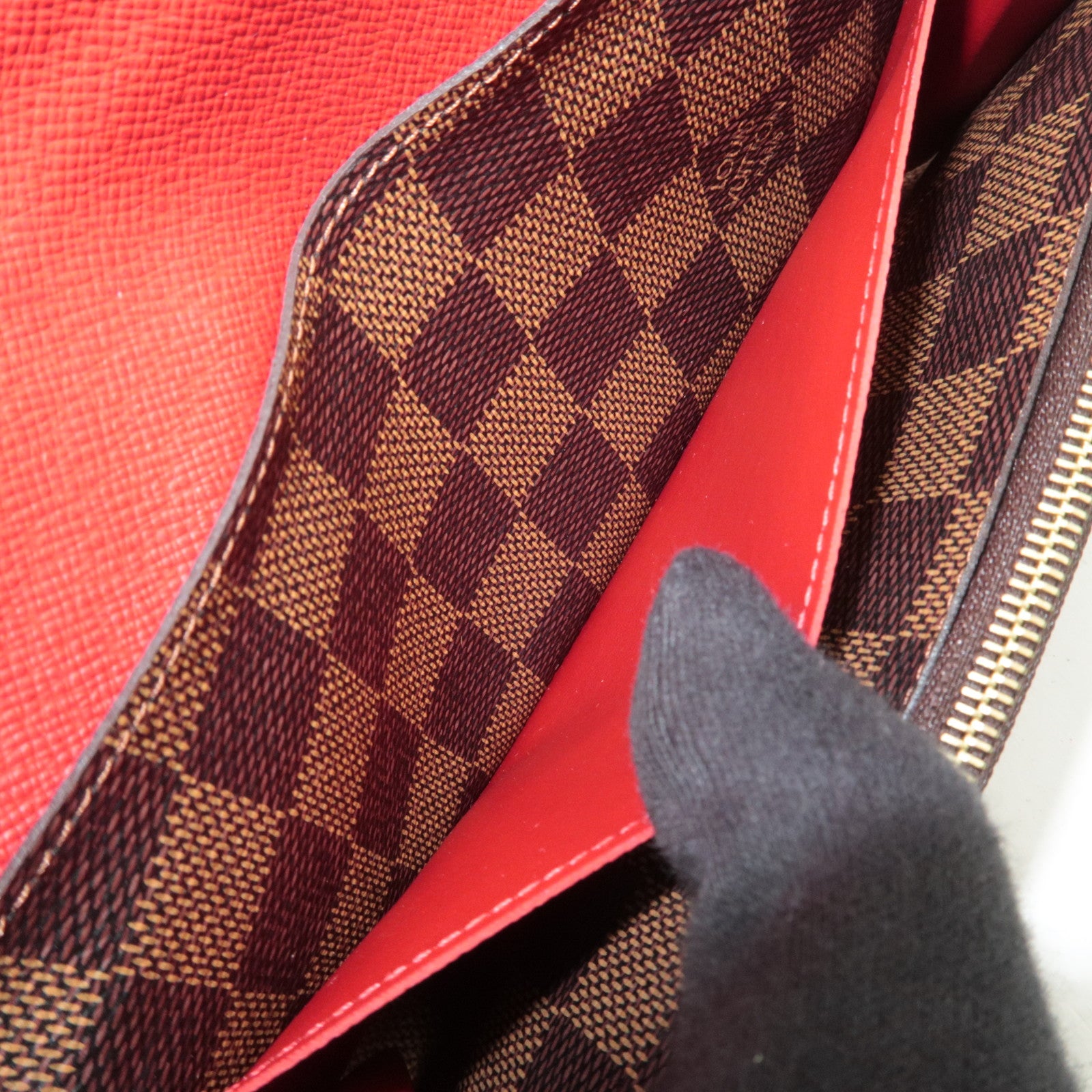 Louis Vuitton Damier Portefeuille Emilie Long Wallet Rouge N63544