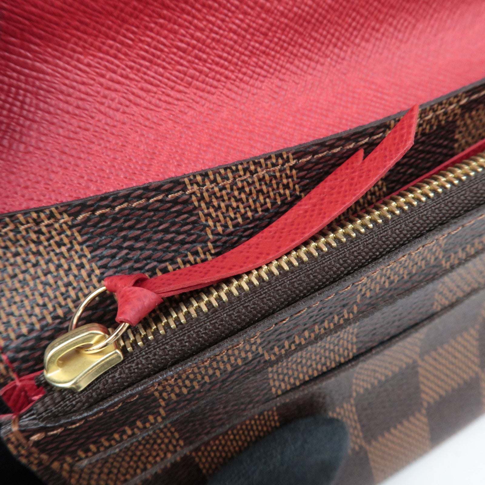 Louis Vuitton Damier Portefeuille Emilie Long Wallet Rouge N63544