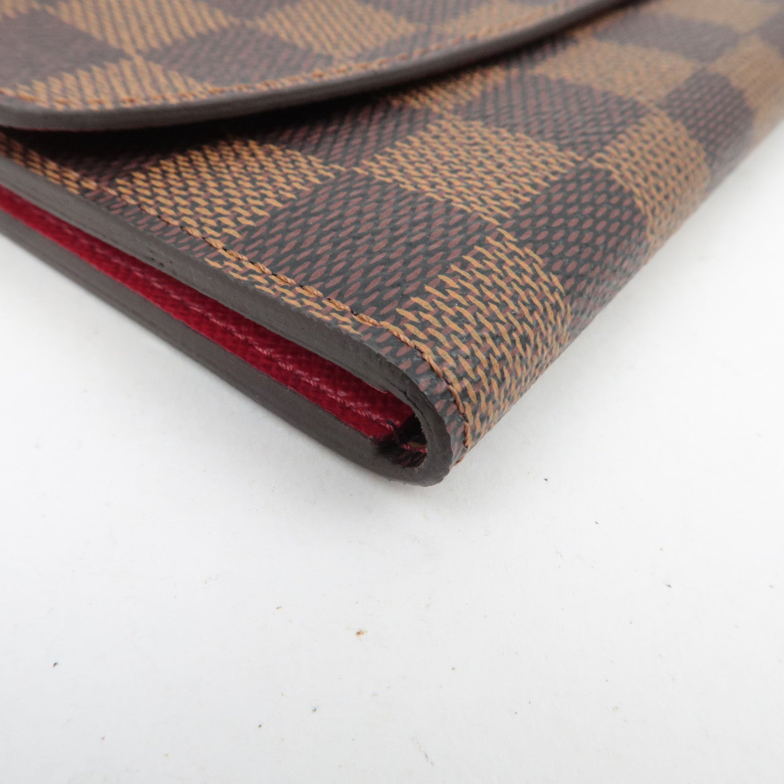 Louis Vuitton Damier Portefeuille Emilie Long Wallet Rouge N63544