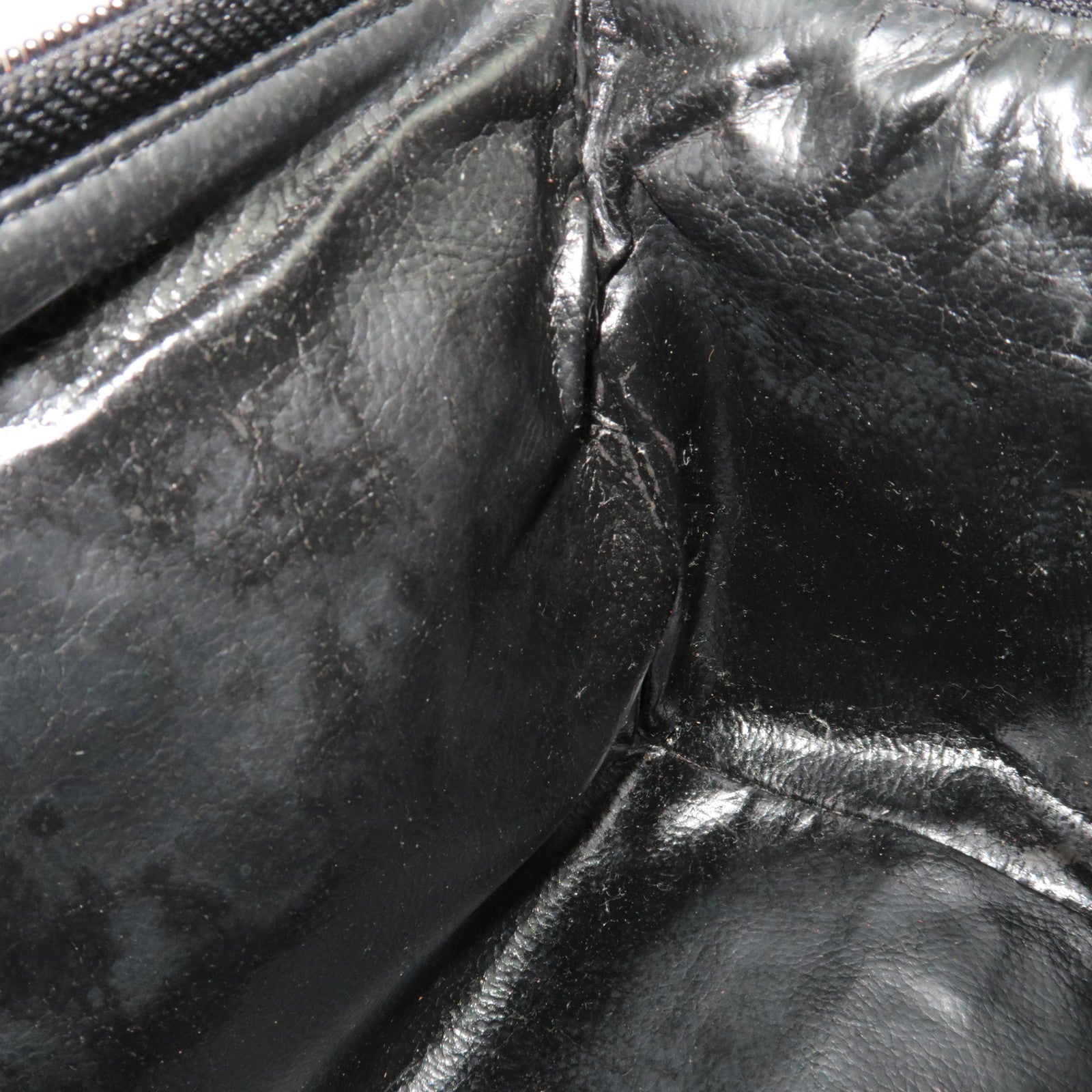 FENDI Pequin 2Way PVC Leather Handbag Khaki Black 44980