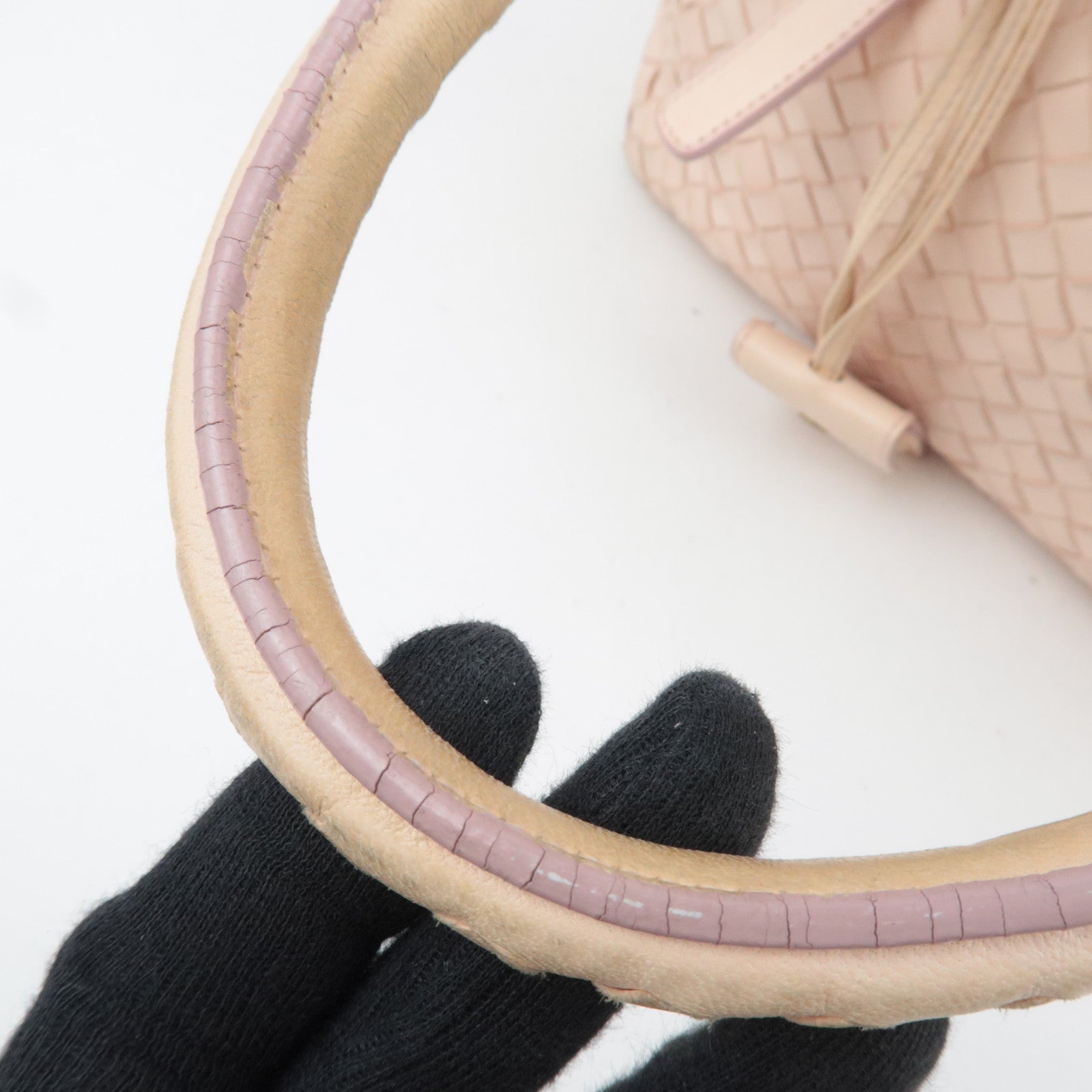 BOTTEGA VENETA Intrecciato Leather Boston Bag Pink 173398