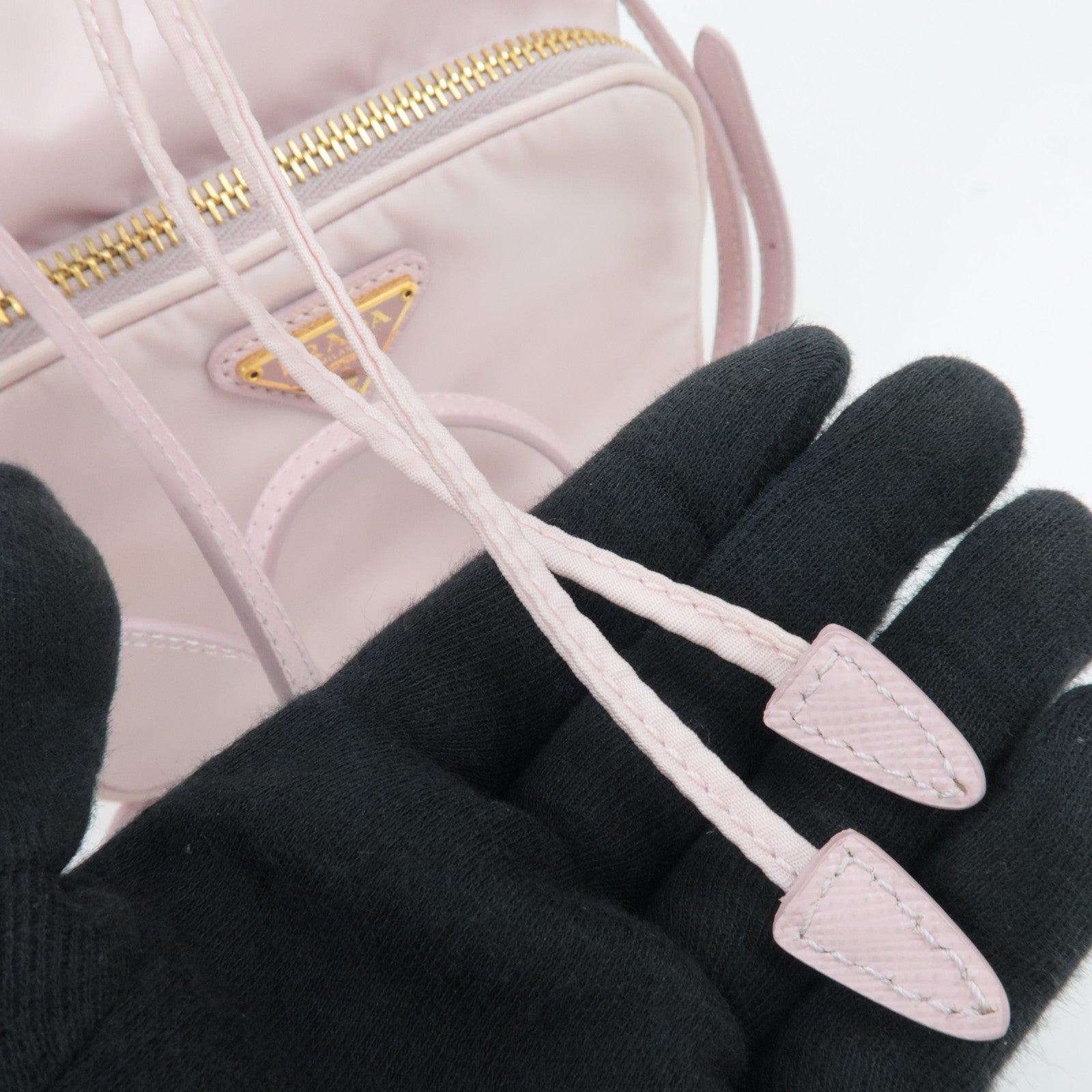 PRADA Bucket 2Way Nylon Shoulder Bag Pale Pink